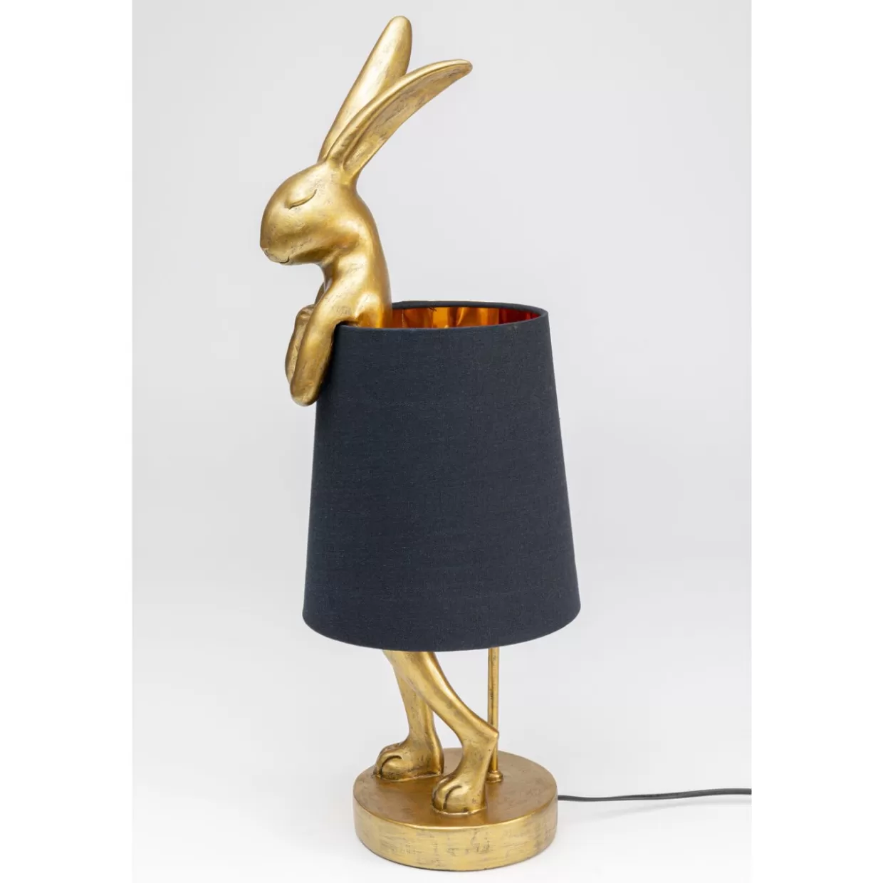 Lampada da Tavolo Coniglio Animale in Oro e Nero - Design Moderno KARE, 68 cm per Arredo Contemporaneo