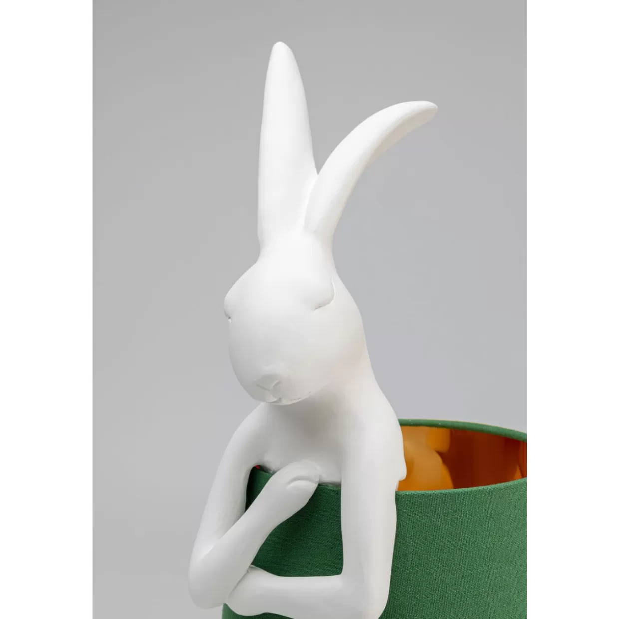 Lampada da Tavolo Design KARE - Coniglio Animale in Bianco e Verde, Altezza 68 cm per Arredamento Moderno