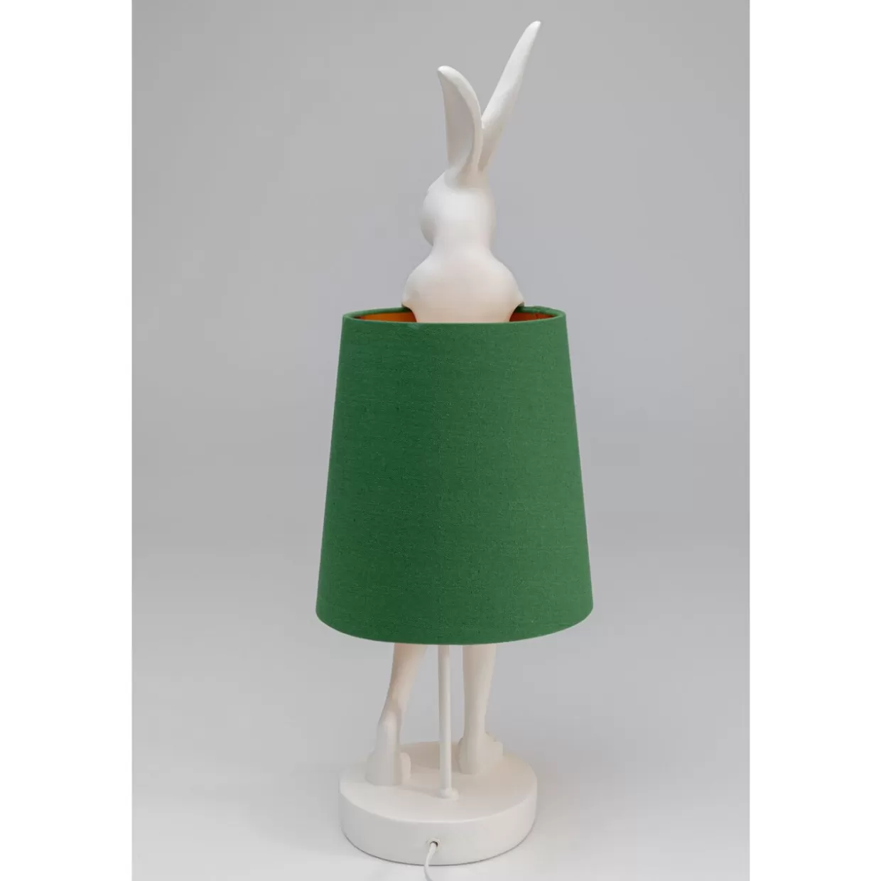 Lampada da Tavolo Design KARE - Coniglio Animale in Bianco e Verde, Altezza 68 cm per Arredamento Moderno