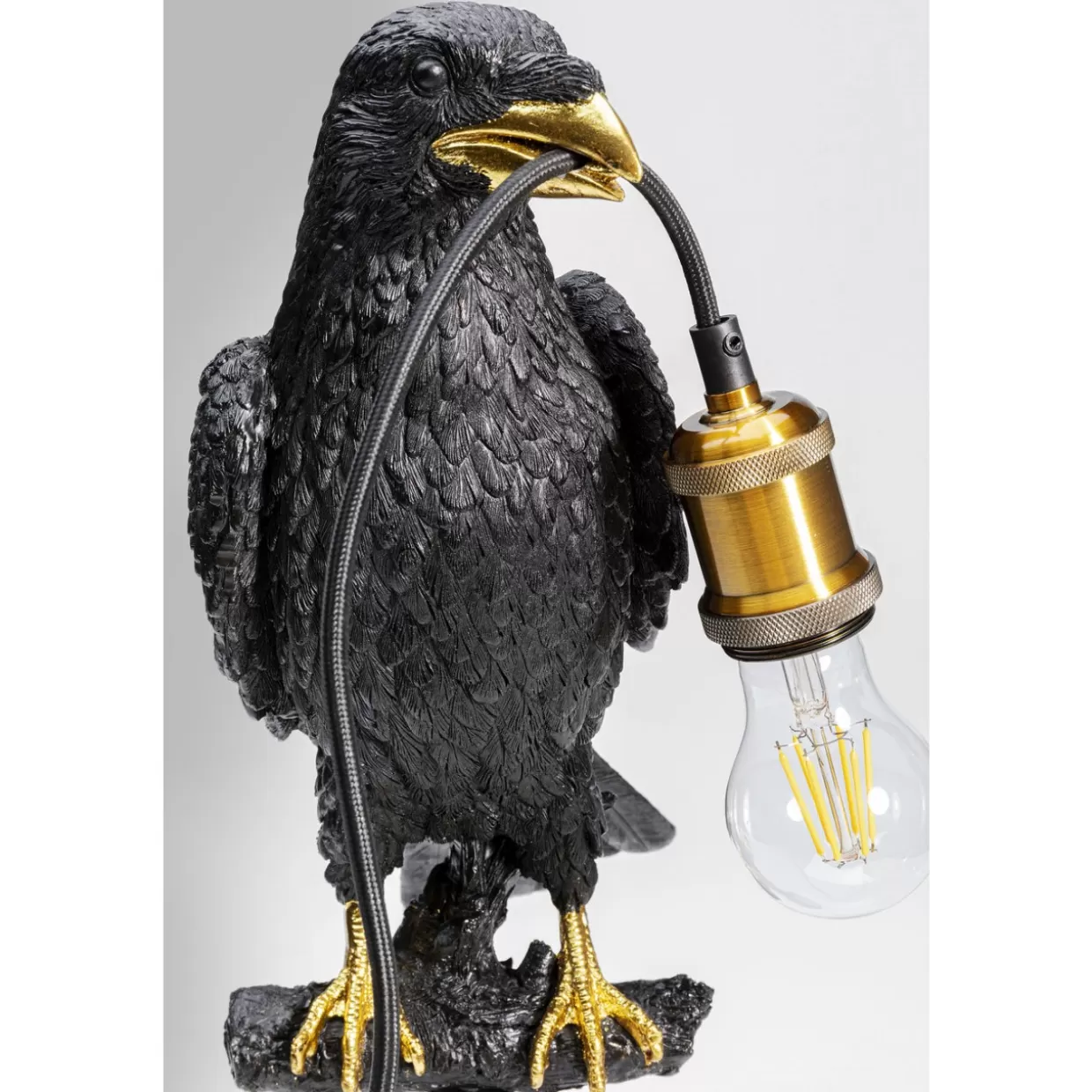 Lampada da Tavolo Design Elegante con Corvo Seduto - Nero Opaco per Arredamento Moderno | KARE Collection