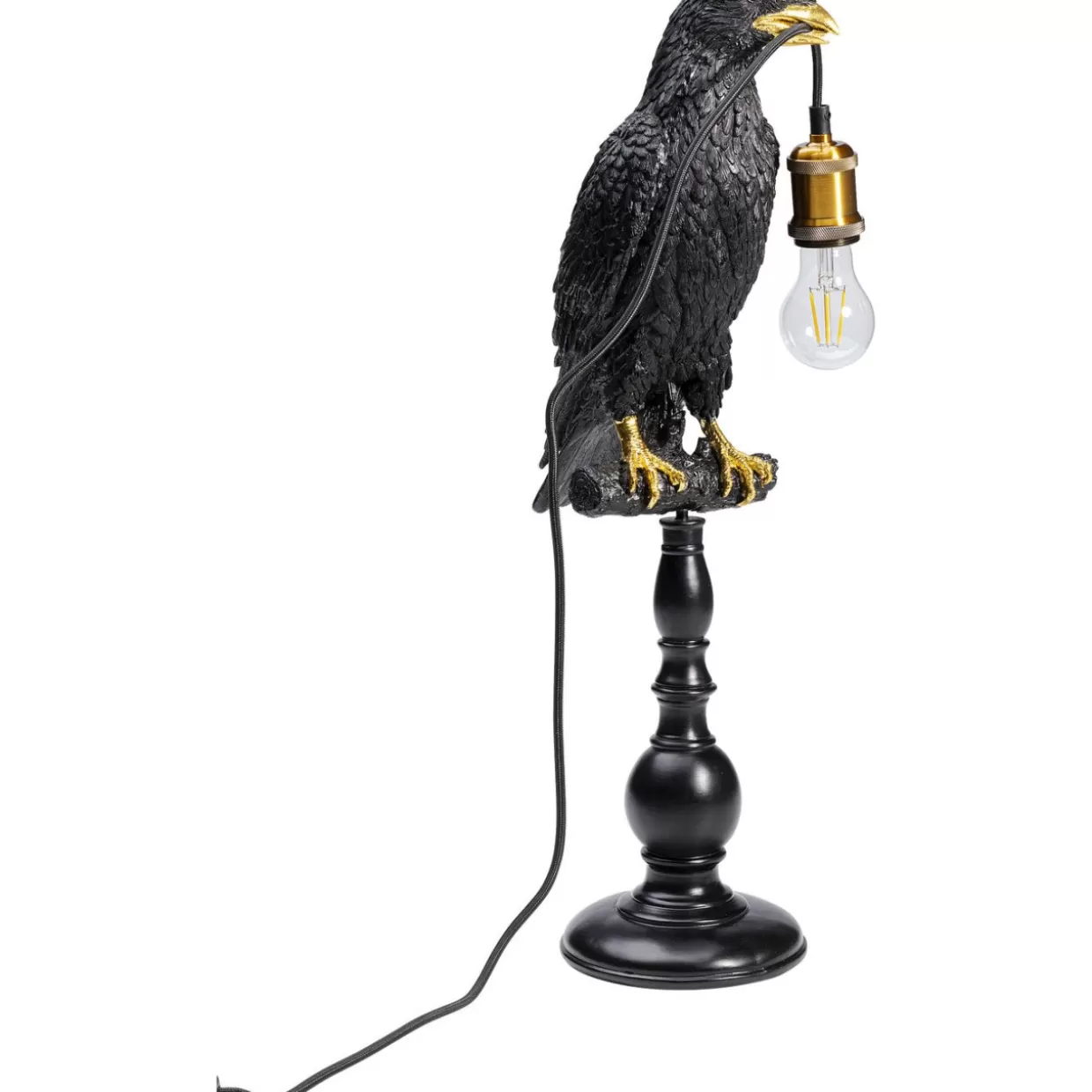 Lampada da Tavolo Design Elegante con Corvo Seduto - Nero Opaco per Arredamento Moderno | KARE Collection