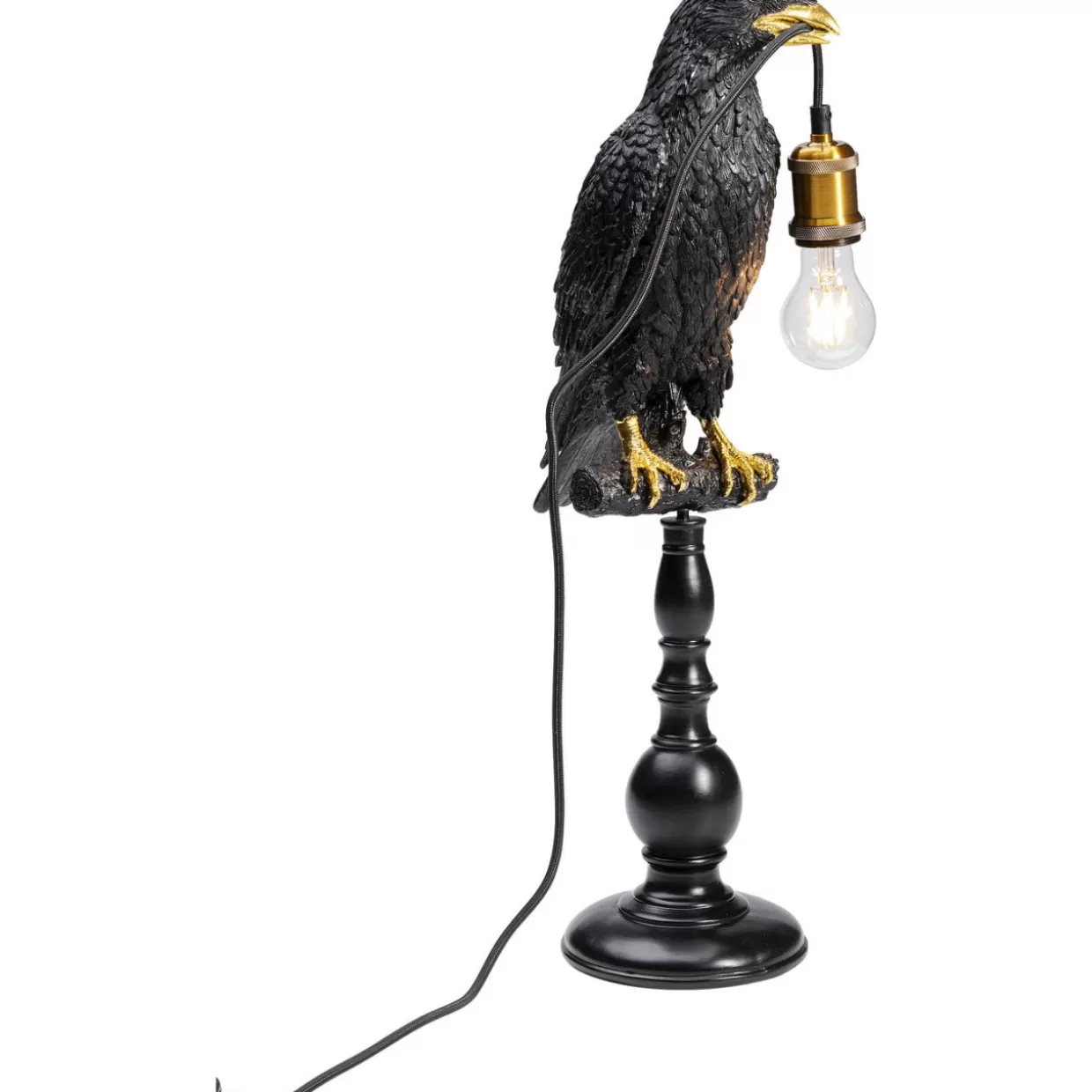 Lampada da Tavolo Design Elegante con Corvo Seduto - Nero Opaco per Arredamento Moderno | KARE Collection
