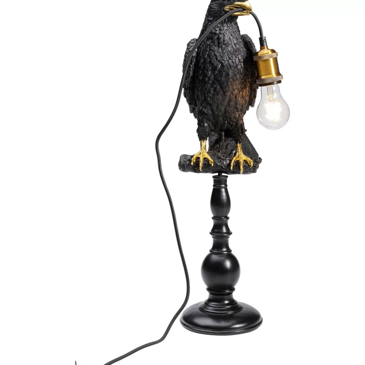 Lampada da Tavolo Design Elegante con Corvo Seduto - Nero Opaco per Arredamento Moderno | KARE Collection