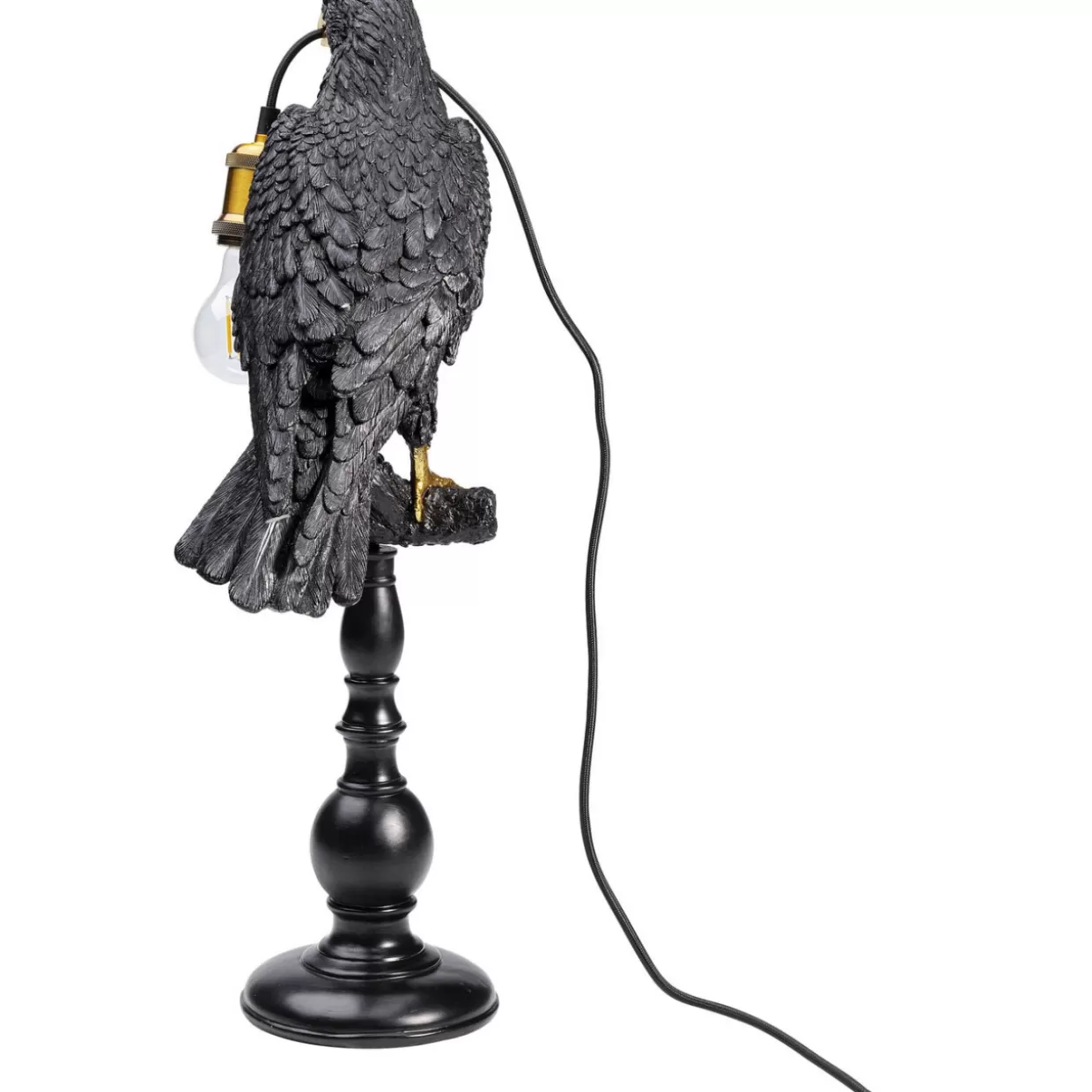 Lampada da Tavolo Design Elegante con Corvo Seduto - Nero Opaco per Arredamento Moderno | KARE Collection
