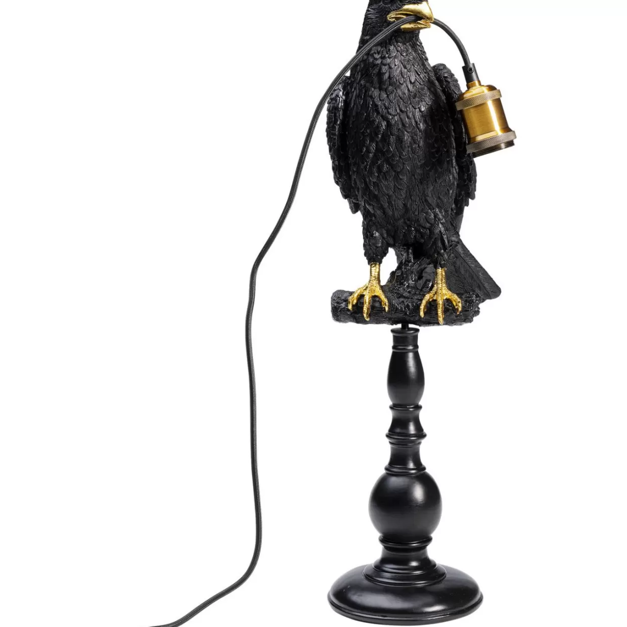 Lampada da Tavolo Design Elegante con Corvo Seduto - Nero Opaco per Arredamento Moderno | KARE Collection