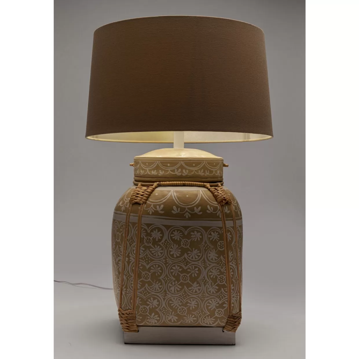 Lampada da Tavolo Artigianale con Design a Cesto - Elegante in Tonalità Crema | KARE Design