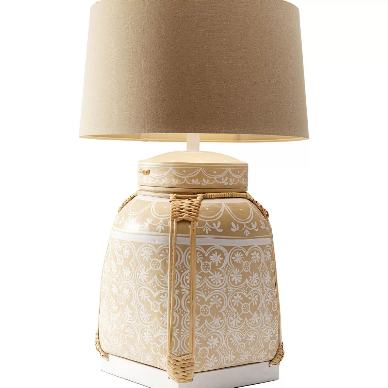 Lampada da Tavolo Artigianale con Design a Cesto - Elegante in Tonalità Crema | KARE Design