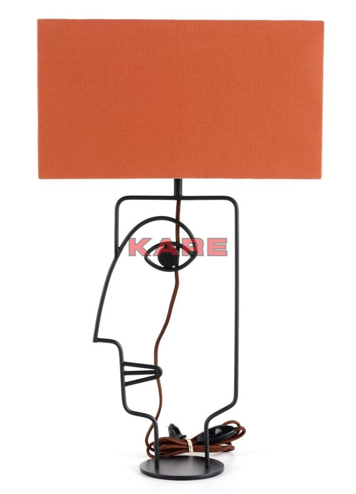 Lampada da Tavolo Moderna Face Wire con Design Accattivante - KARE Design in Tonalità Arancione