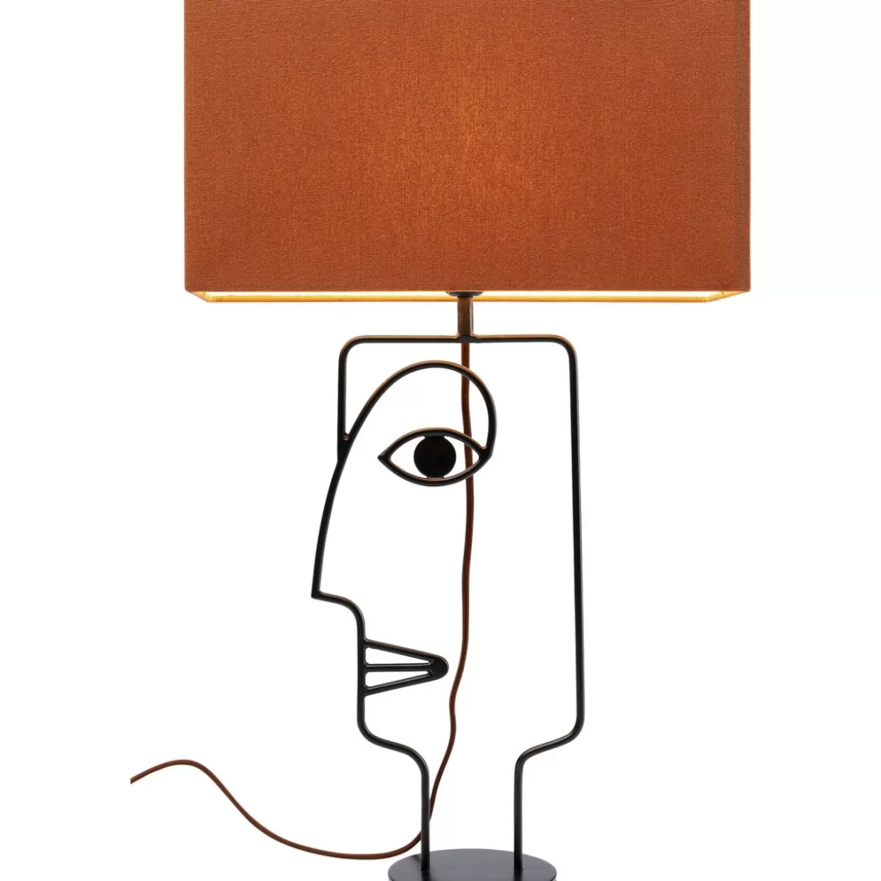 Lampada da Tavolo Moderna Face Wire con Design Accattivante - KARE Design in Tonalità Arancione
