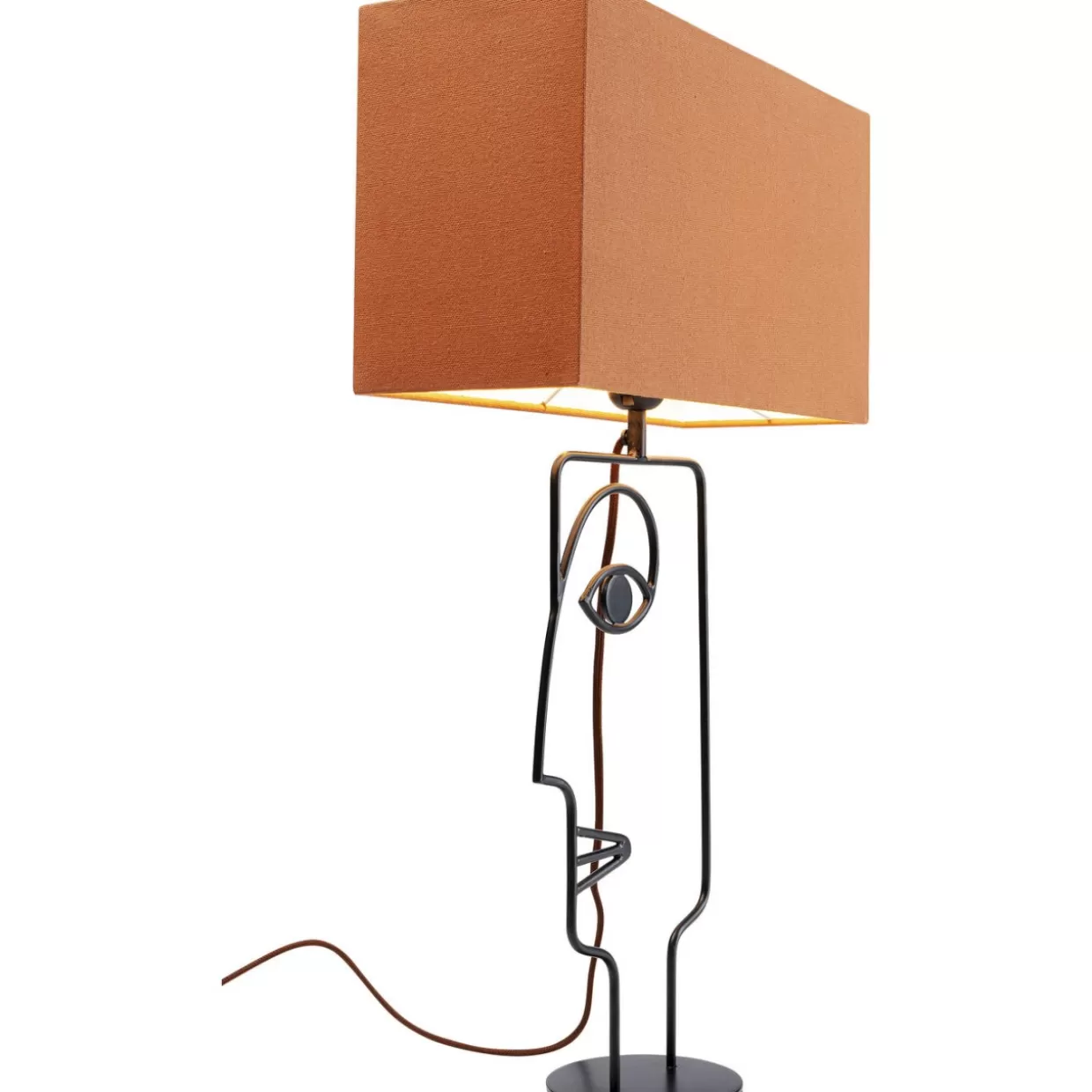 Lampada da Tavolo Moderna Face Wire con Design Accattivante - KARE Design in Tonalità Arancione