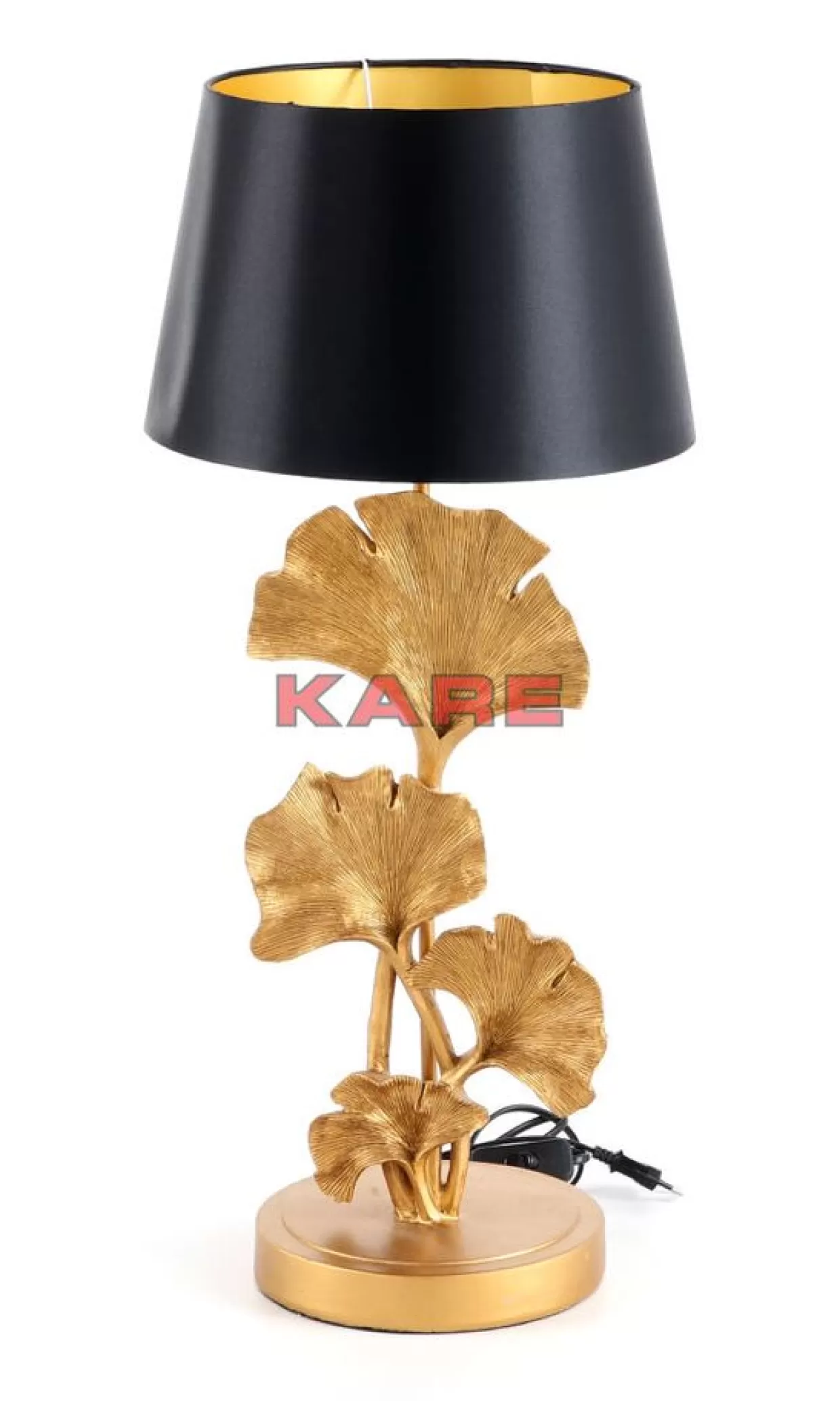 Lampada da Tavolo Foglia Dorata KARE - Illuminazione Elegante per Ambienti Moderni