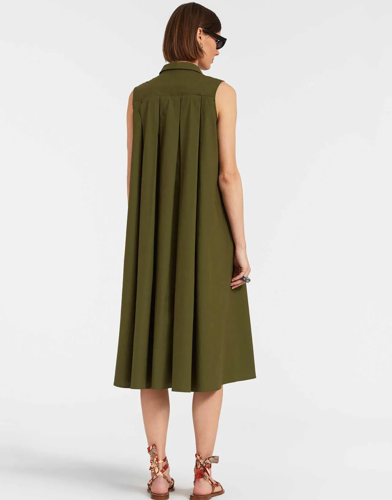 Abito Tootsie La DoubleJ - Design Mimetico Unicolore in Fresco Poplin con Nastri di Pizzo Romantici