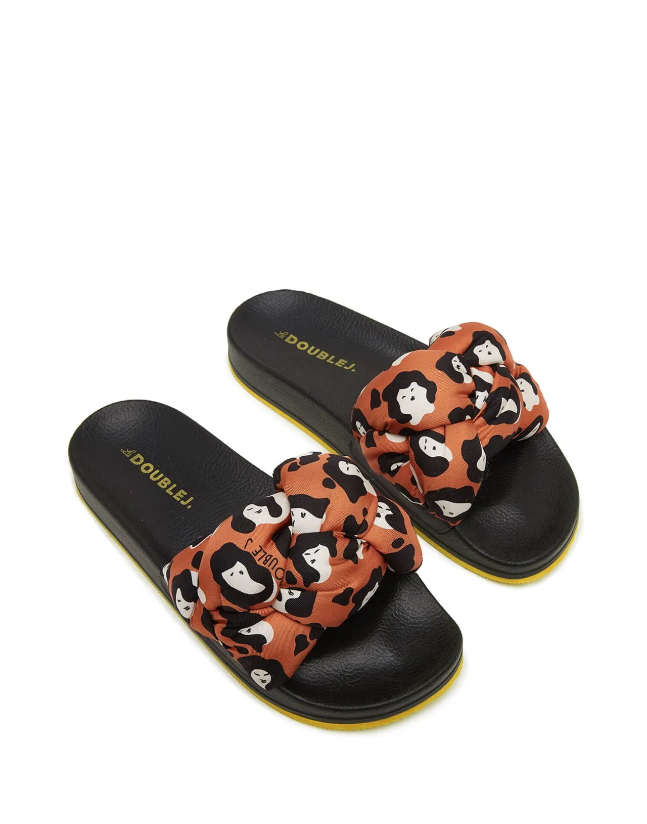 La DoubleJ Sandali Eleganti in Treccia con Stampa Leopardo - Design in Tessuto Twill per Stile Italiano Audace