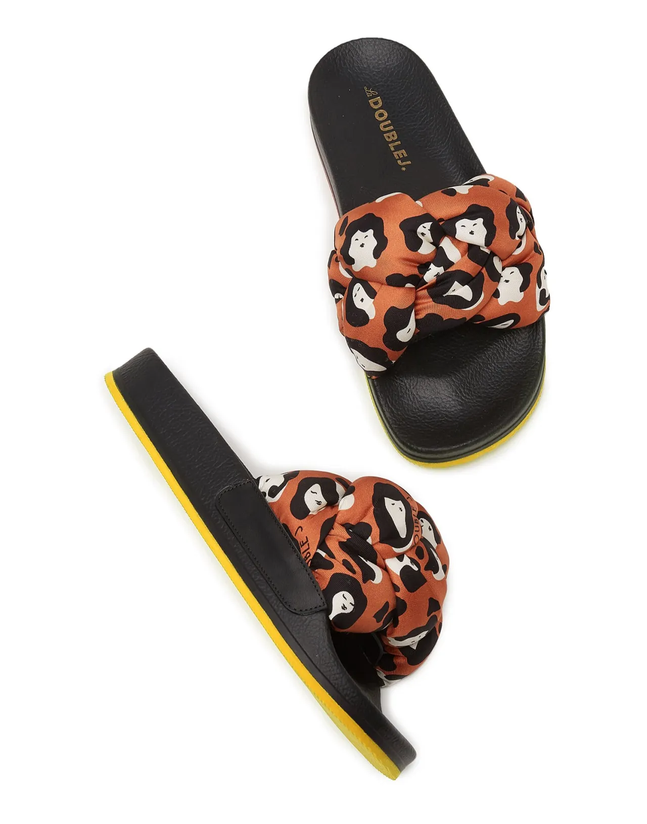 La DoubleJ Sandali Eleganti in Treccia con Stampa Leopardo - Design in Tessuto Twill per Stile Italiano Audace