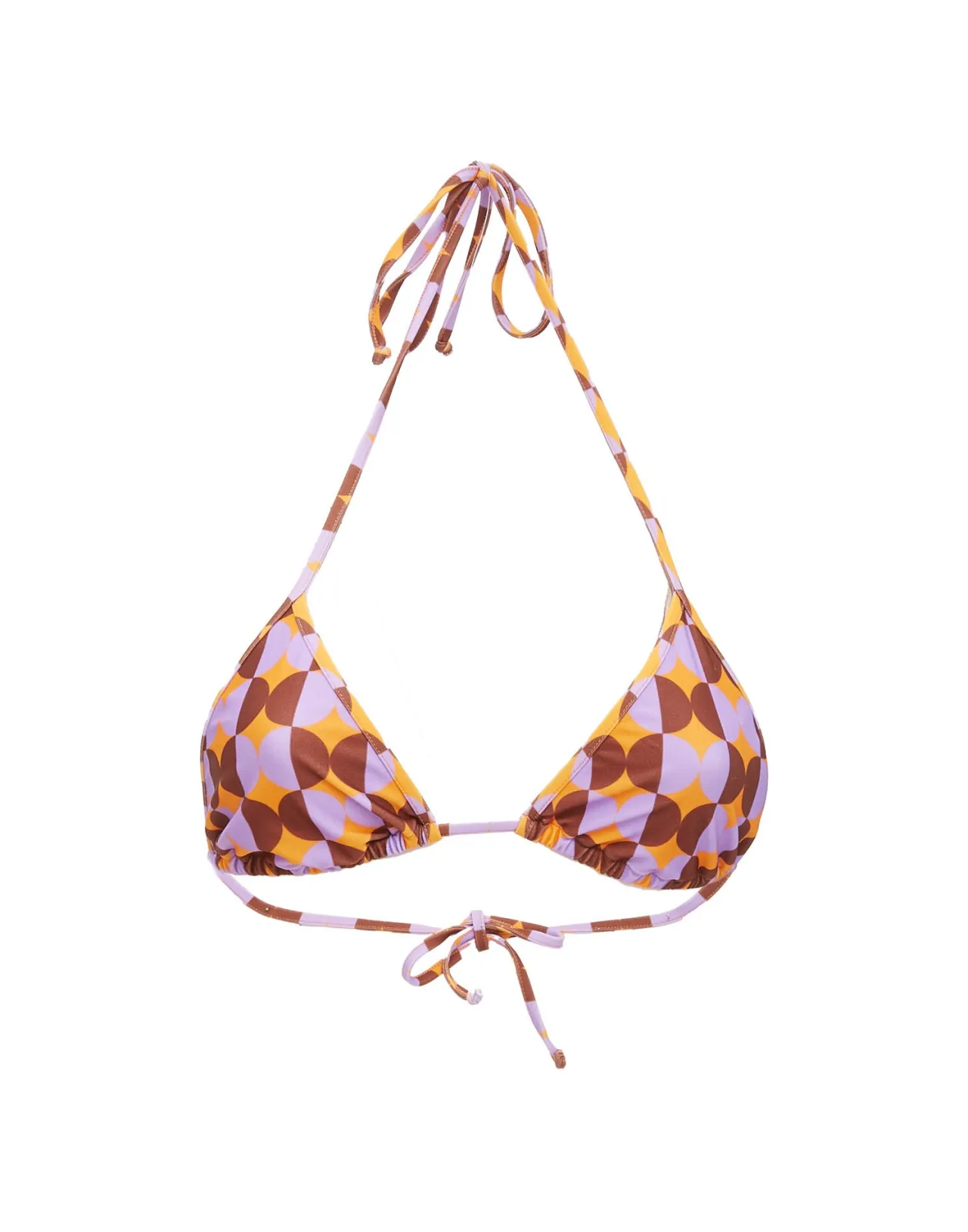 Top Bikini Triangolare La DoubleJ - Tinta Arancio Mezzaluna in Lycra Elasticizzata con Rifiniture Eleganti