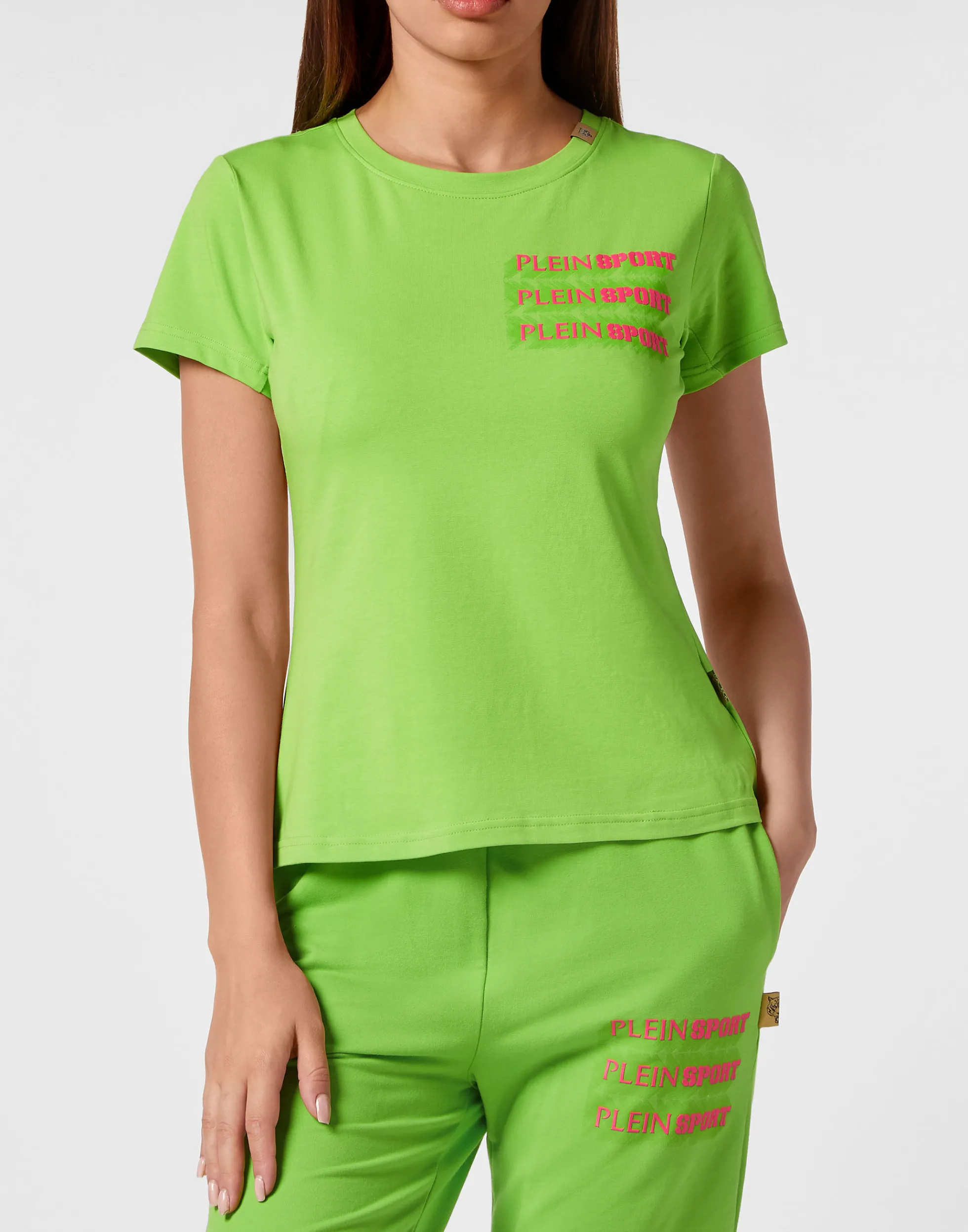Maglietta Sportiva Femminile Plein - Design Moderno con Scollo Tondo e Respiro, T-Shirt Casual a Maniche Corte per Donna, Cotone Confortevole per Attività All'aperto