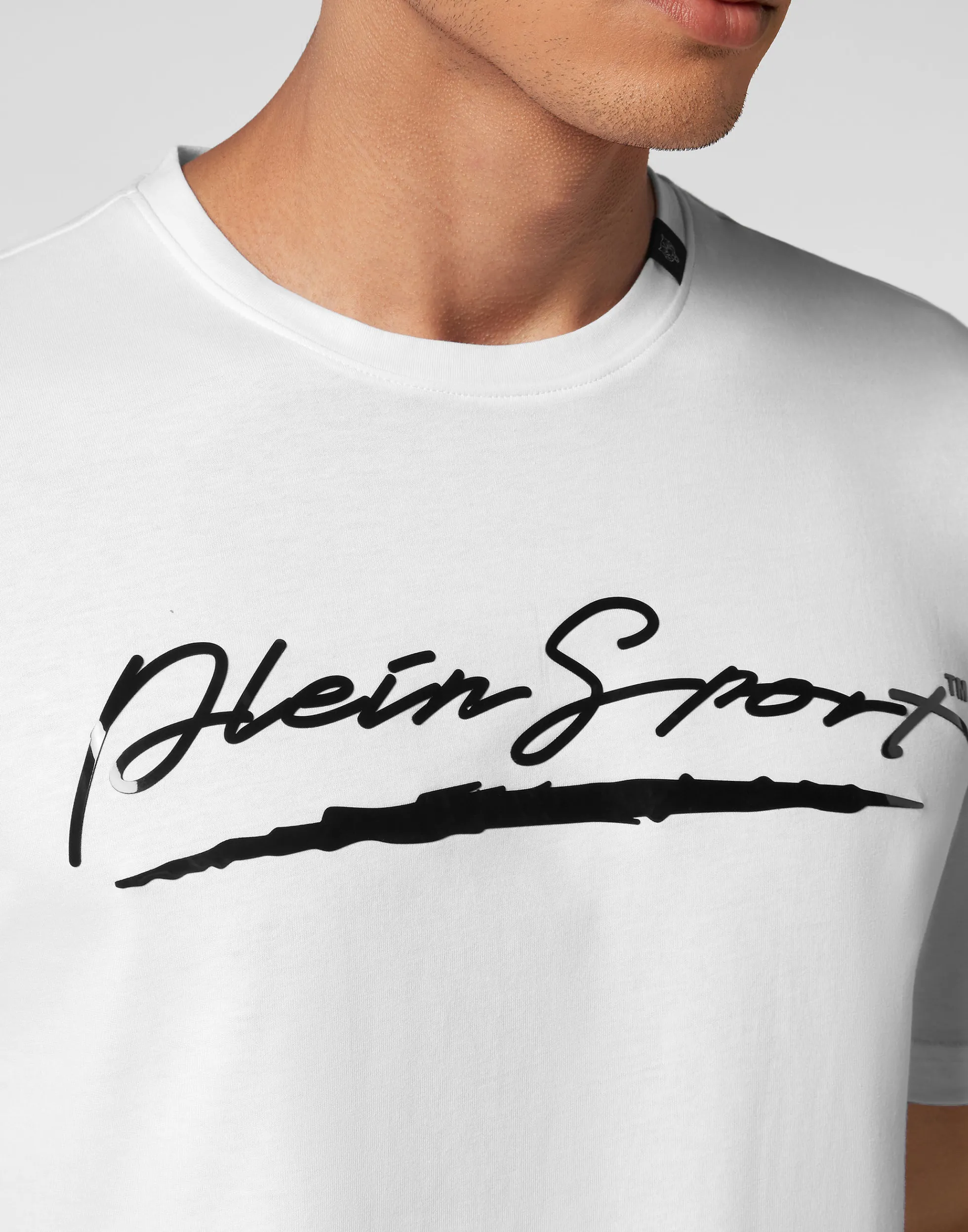 Plein Sport Uomo - Maglietta Sportiva Essential Scollo Tondo in Cotone per Allenamento Casual