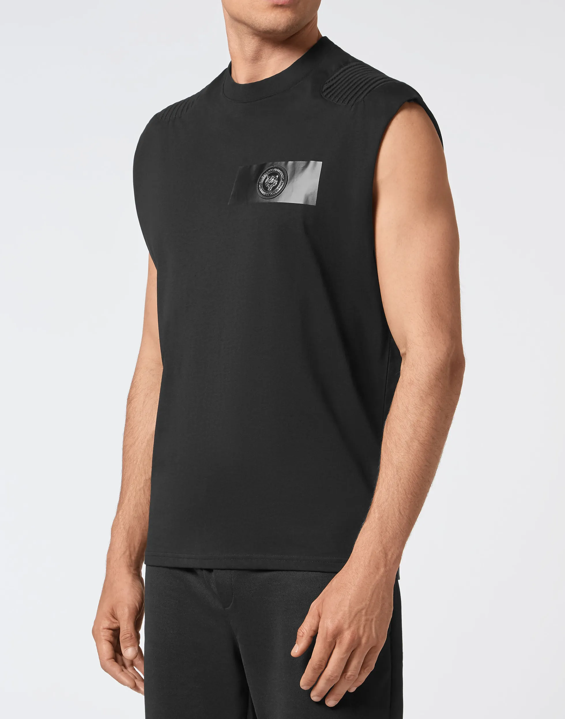 Maglietta Sportiva Plein Sport Uomo: Design Senza Maniche con Scollo Rotondo, Comfort e Stile