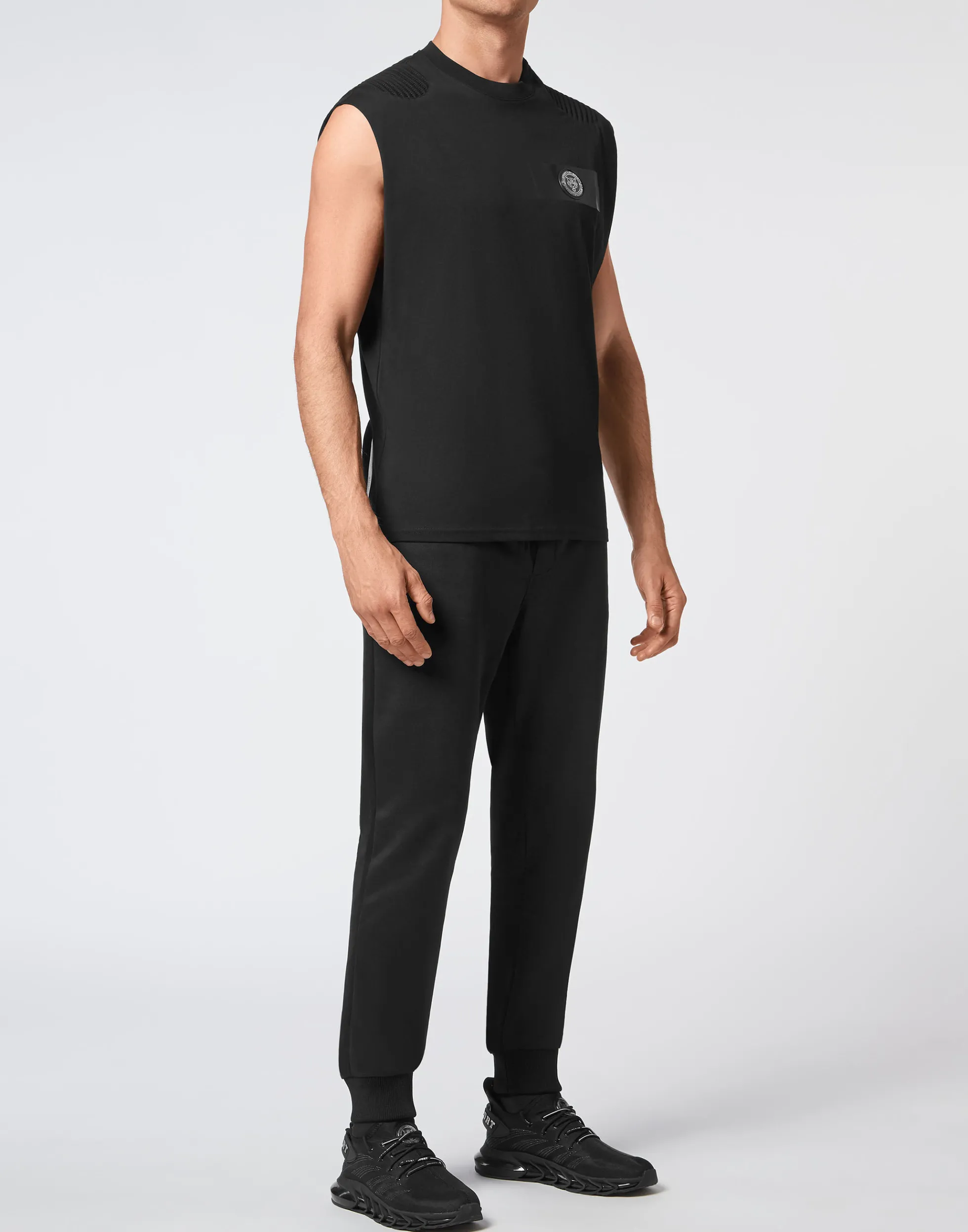 Maglietta Sportiva Plein Sport Uomo: Design Senza Maniche con Scollo Rotondo, Comfort e Stile