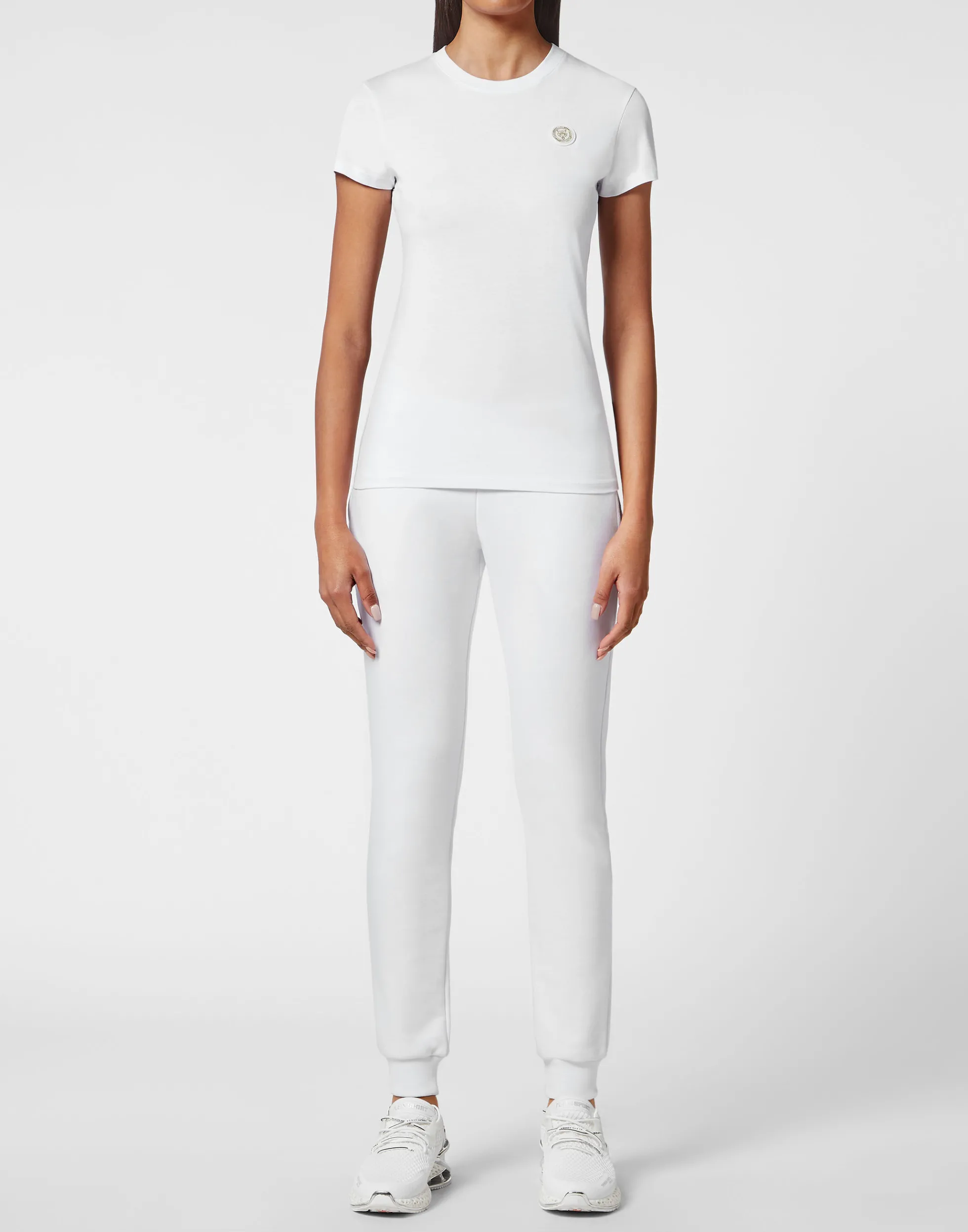 Maglietta Sportiva Femminile Plein Sport con Scollo Tondo e Stampa Grafica - Maniche Corte e Design Moderno