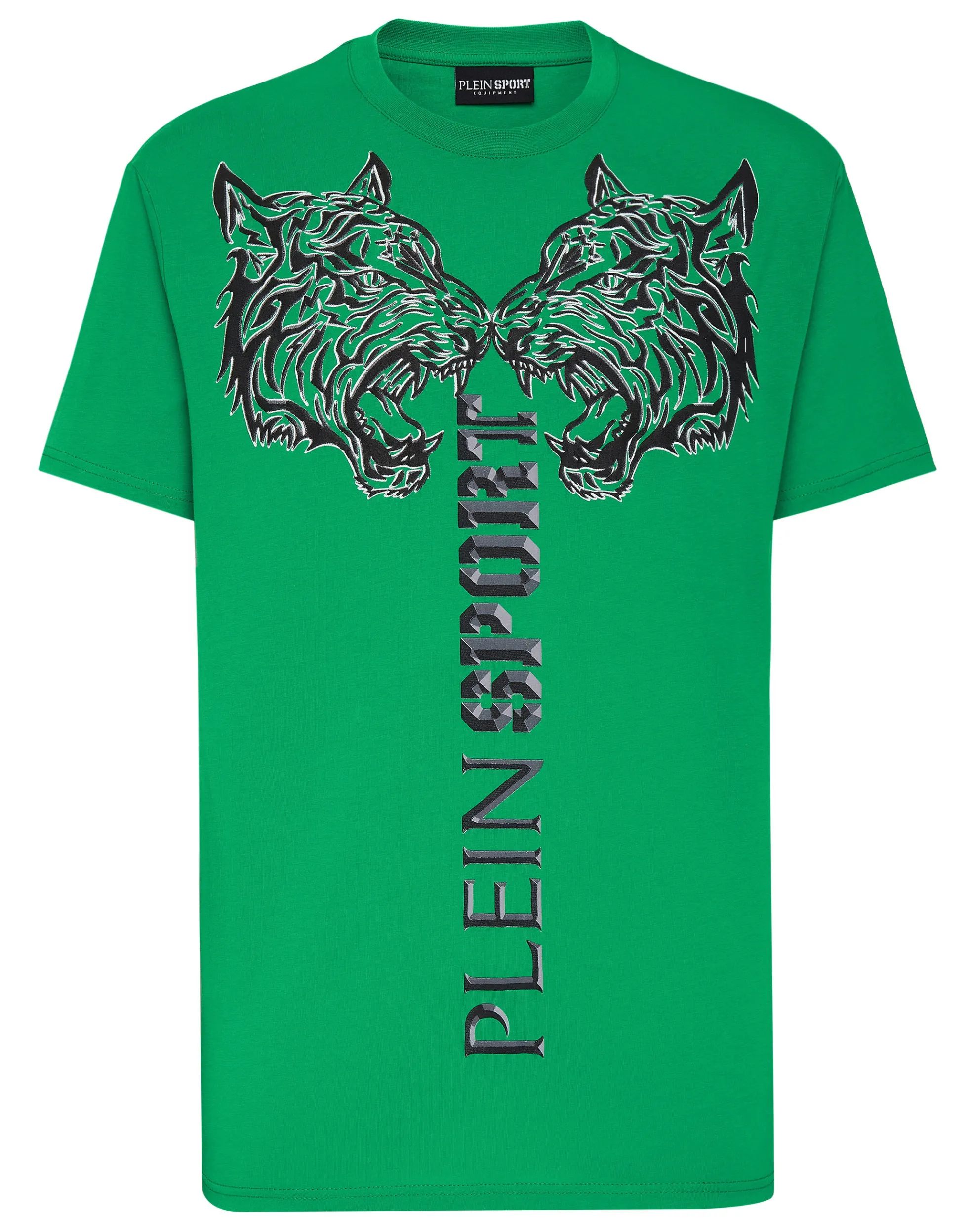 Maglietta Uomo Sportiva Plein con Stampa Tigre e Scollo Tondo