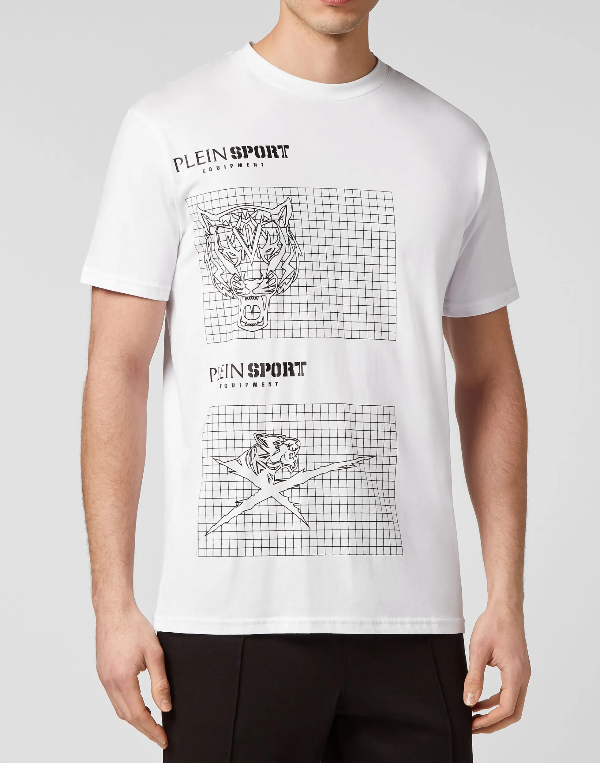 Maglietta Casual Da Uomo con Stampa Tigre - Scollo Tondo Manica Corta, Linea Plein Sport®