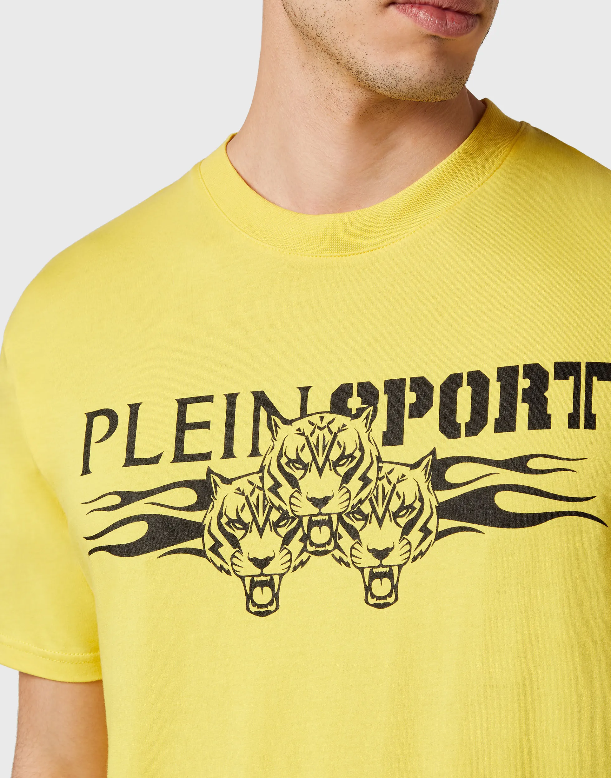 Maglietta Sportiva Uomo con Stampa Tigre - Design Elegante a Maniche Corte e Scollo Tondo per Stile Casual - Modello Plein Sport