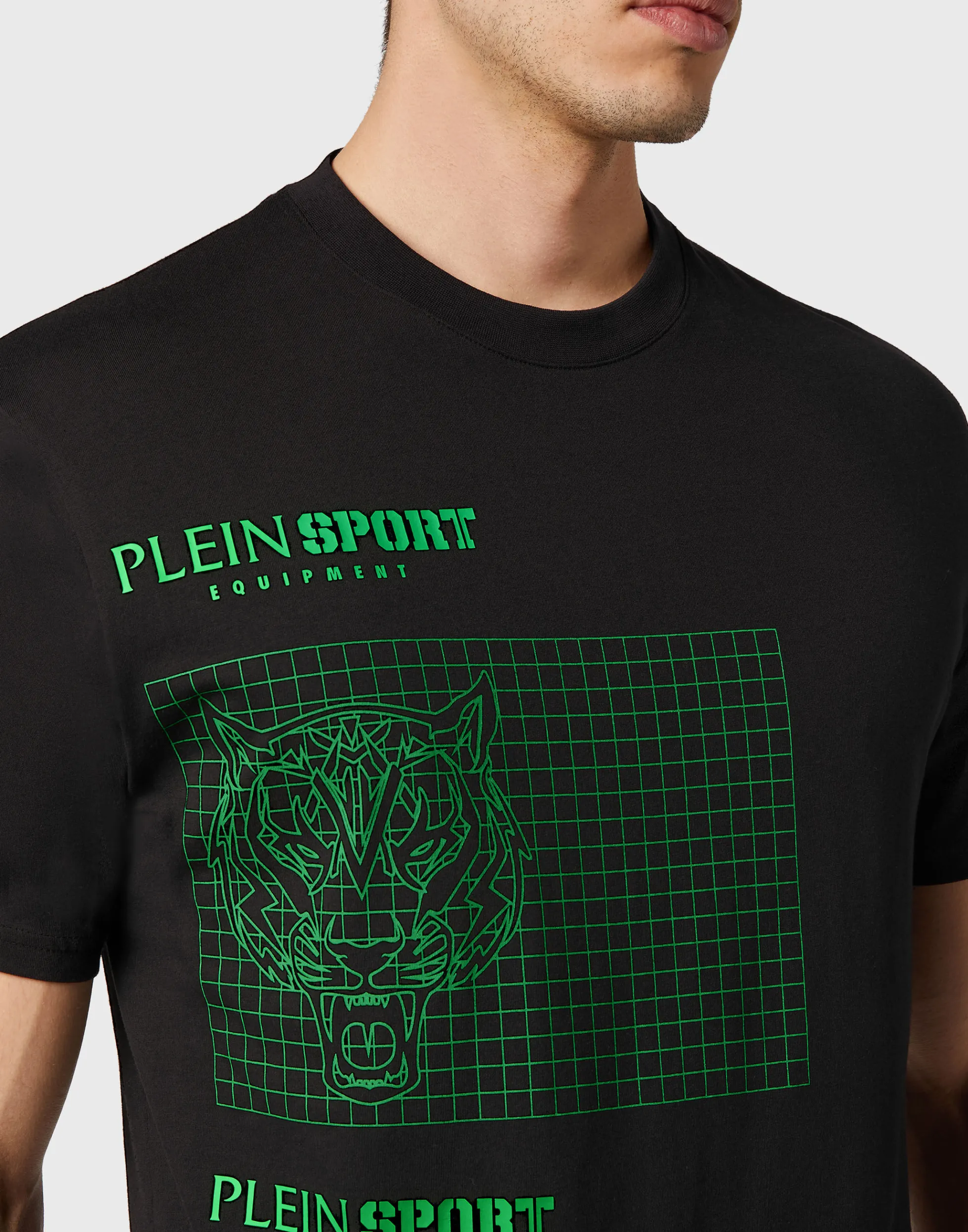 Maglietta Sport Plein Uomo con Stampa Tigre - Scollo Tondo e Maniche Corte, Design Moderno per Stile Casual