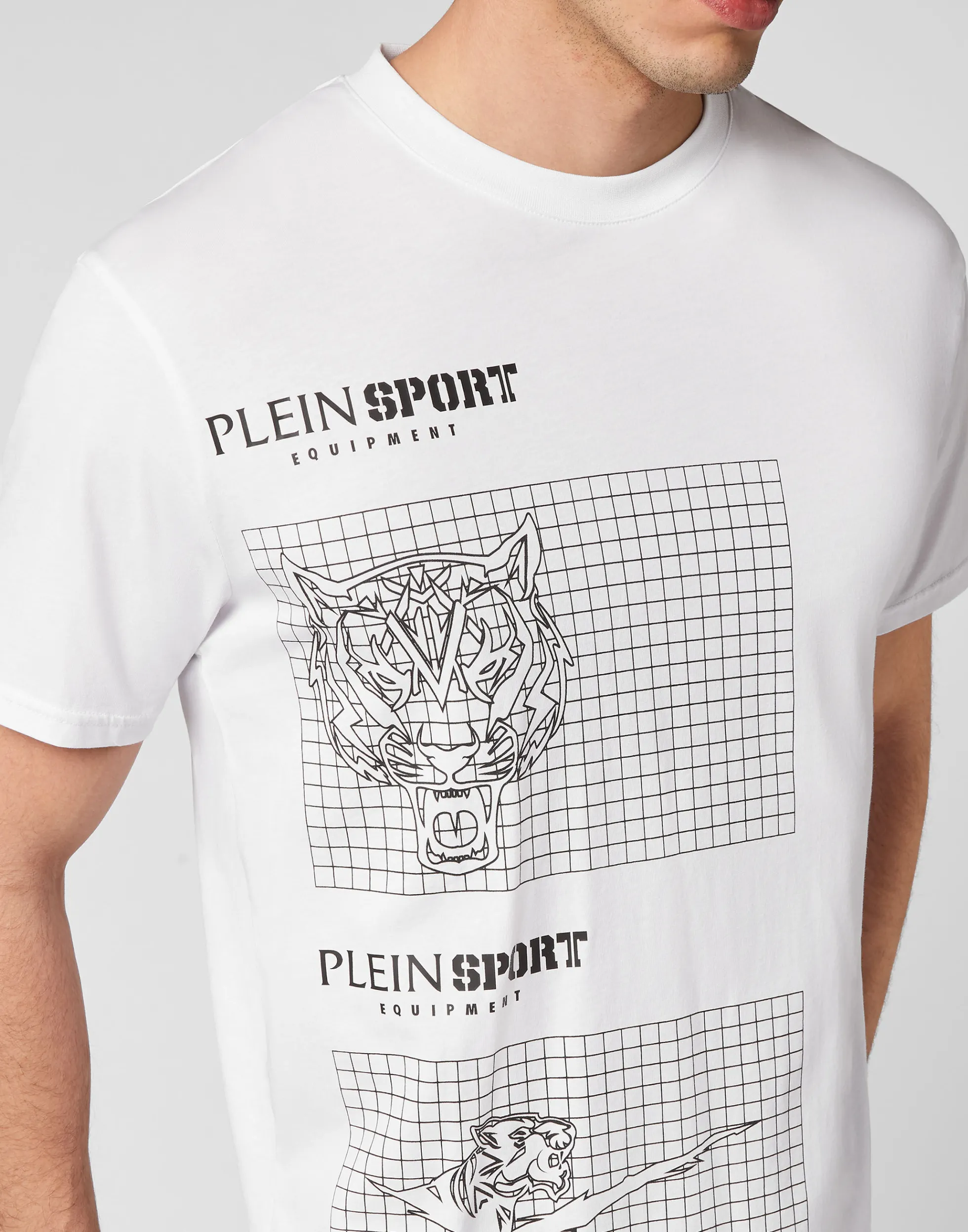 Maglietta Casual Da Uomo con Stampa Tigre - Scollo Tondo Manica Corta, Linea Plein Sport®