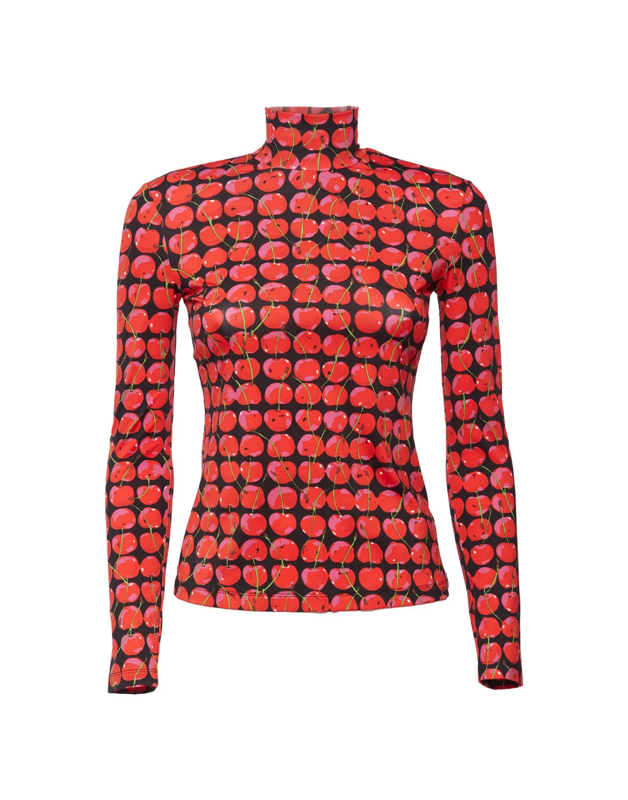 La DoubleJ - Dolcevita Elegante in Ciliegia Scura con Maglia Skinny Ultra Morbida