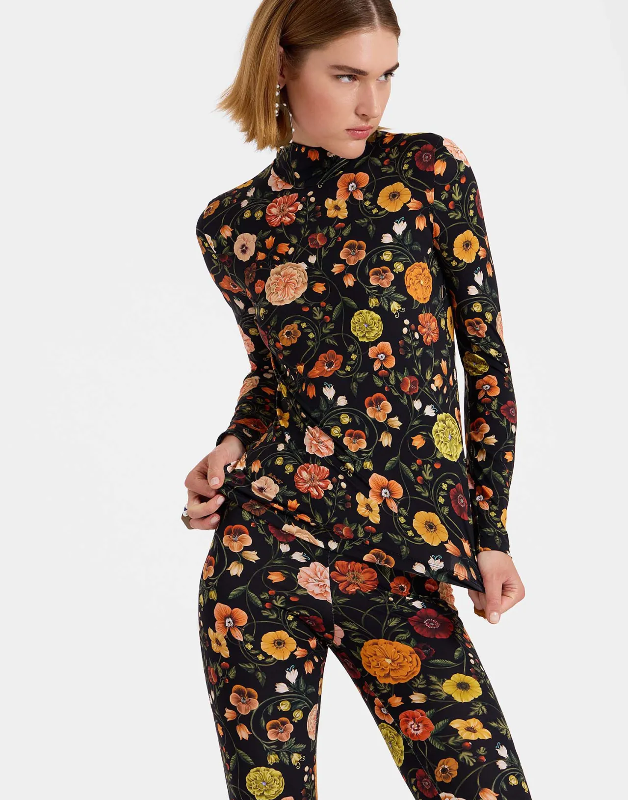La DoubleJ - Dolcevita Ispirato a Botticelli in Jersey Slim Nero