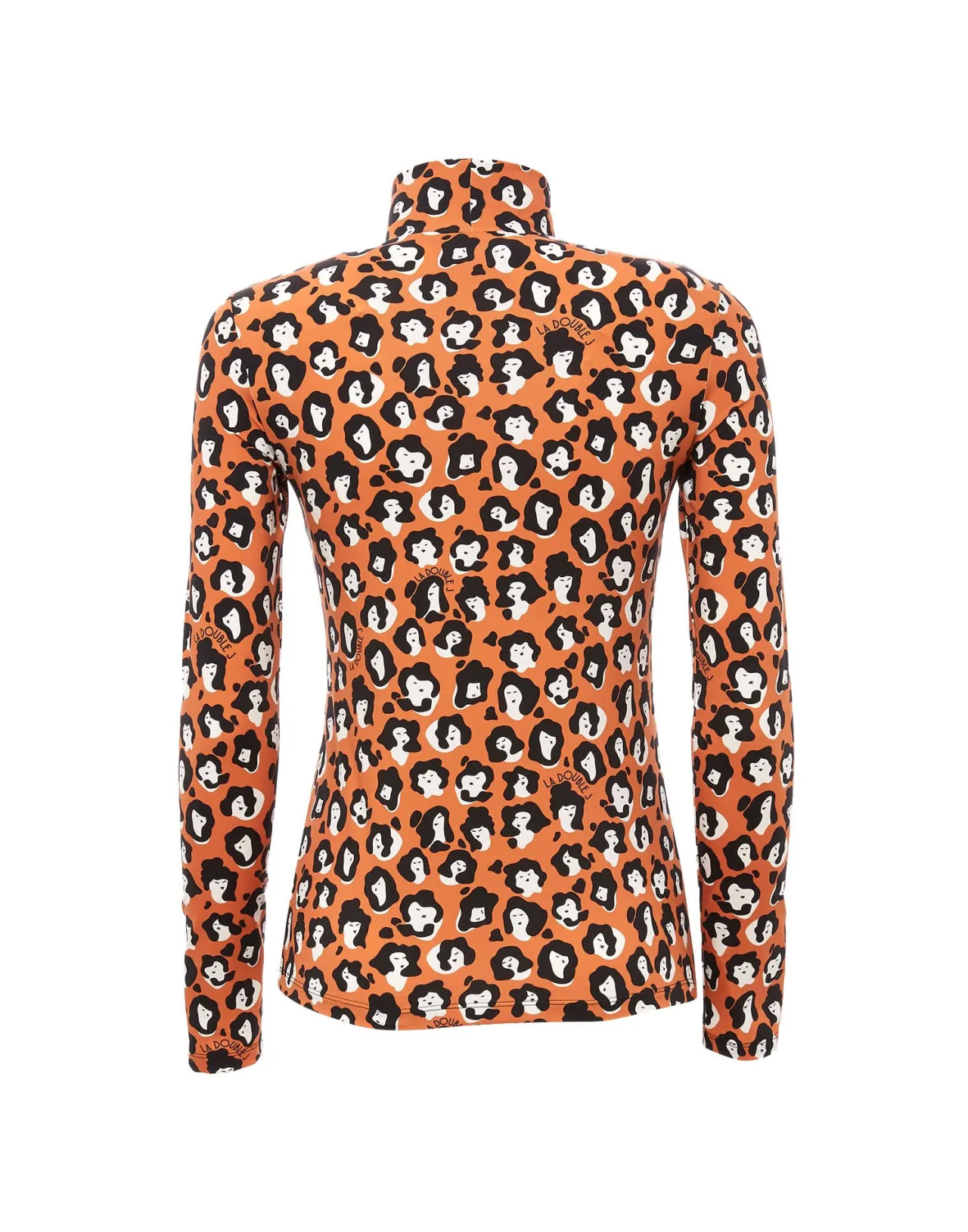 Elegante Maglia Collo Alto Leopardo - Jersey Slim di Lusso by La DoubleJ Lady
