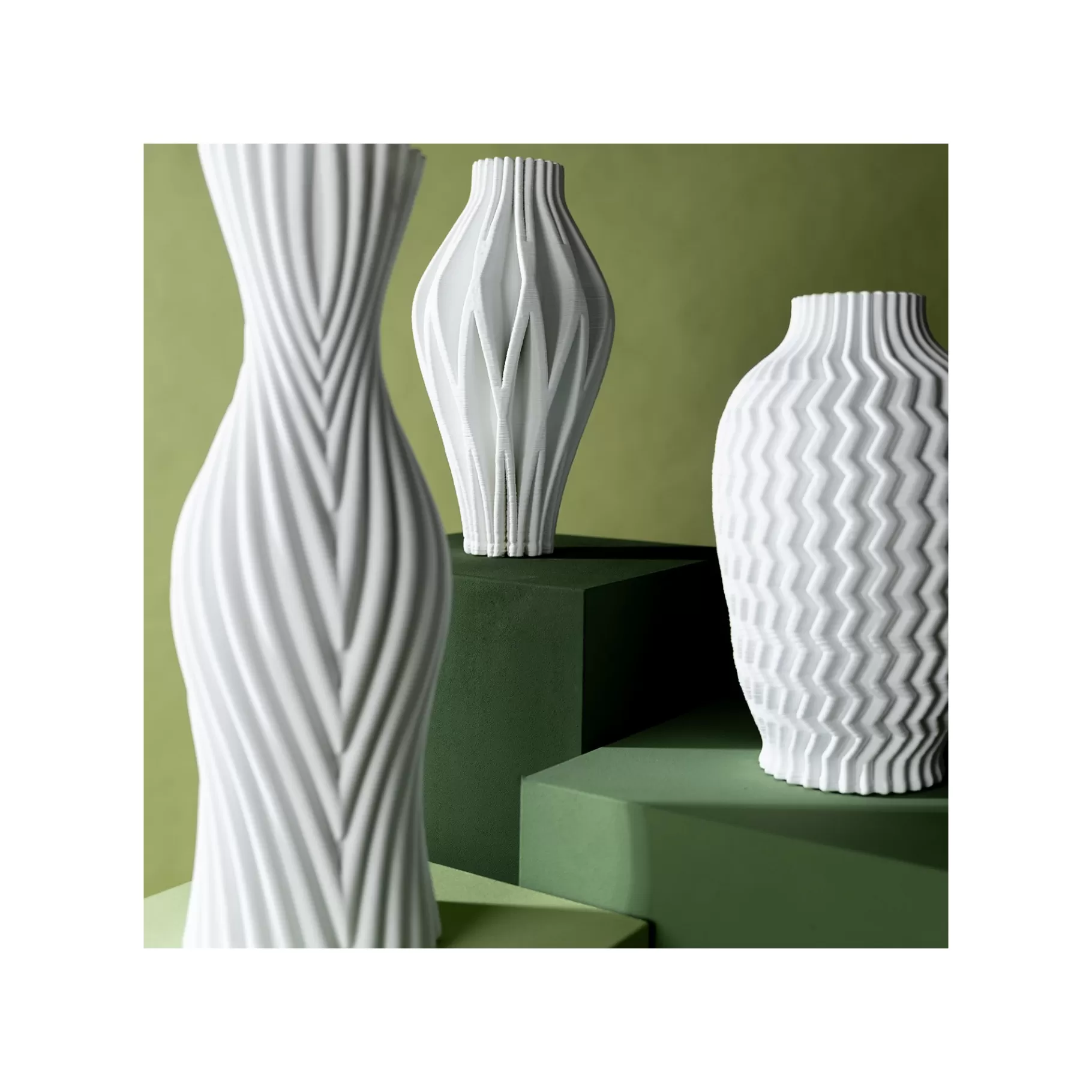 Best Vase Akira 35cm Blanc Zigzag   Vase