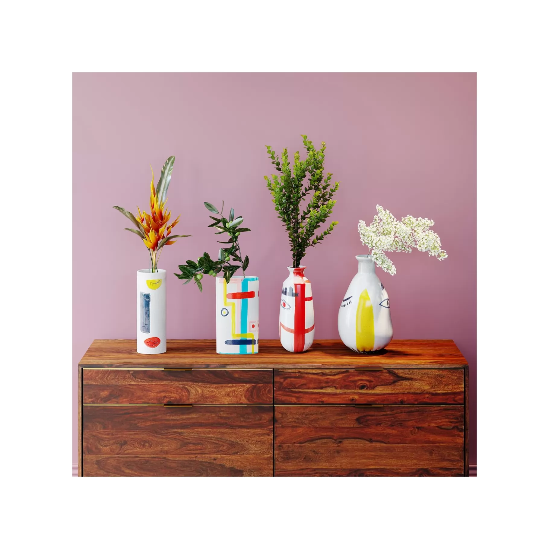 Flash Sale Vase Art Face Colore 38cm   Vase