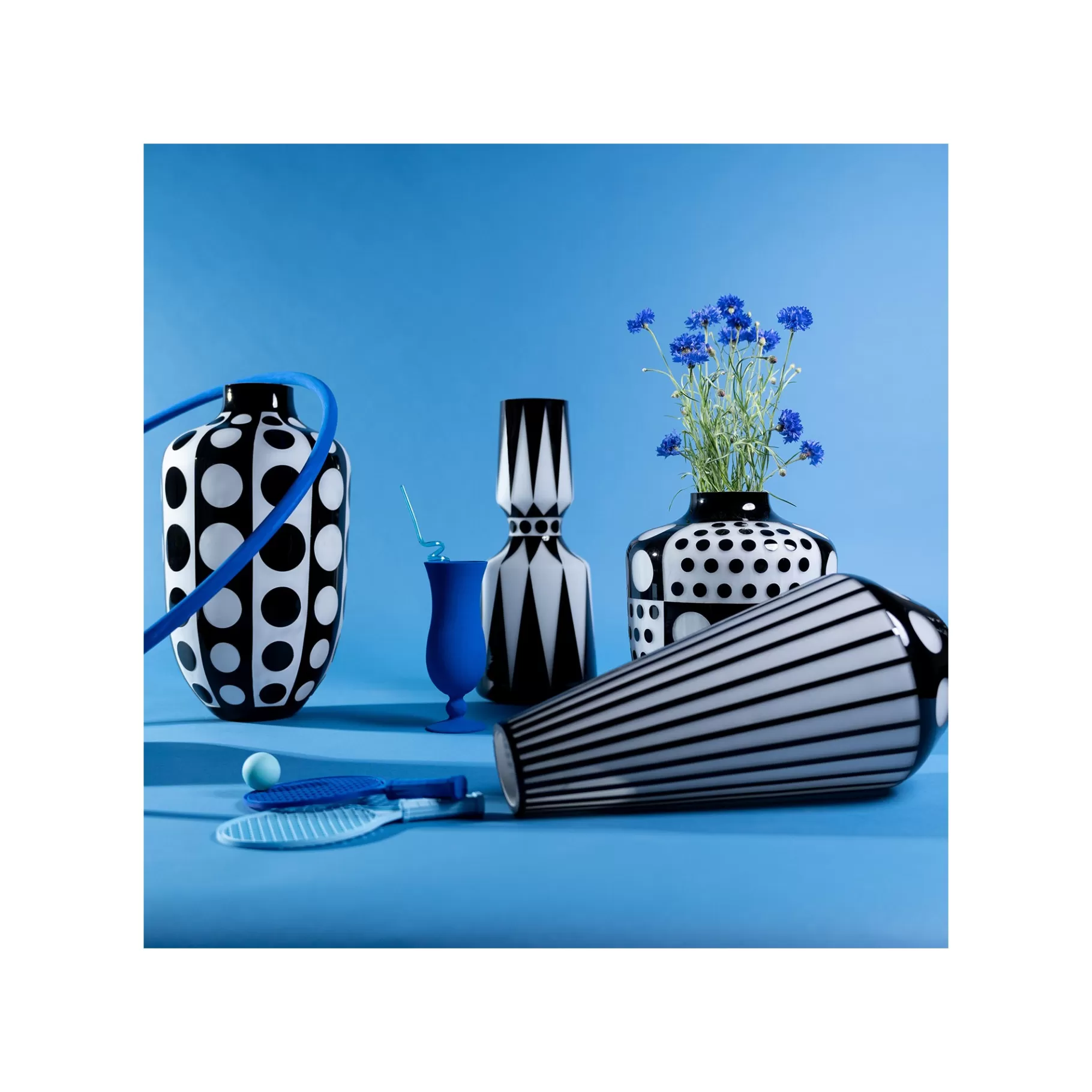 Cheap Vase Brillar Cylinder Noir Et Blanc 44cm   Vase