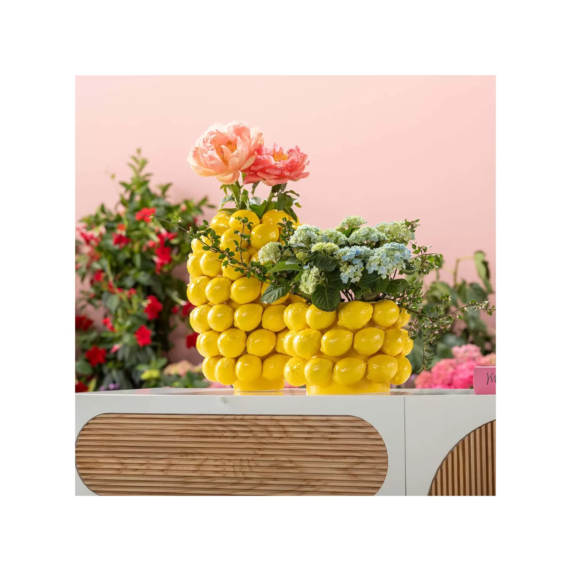 Clearance Vase Citrons Jaunes 19cm   Vase