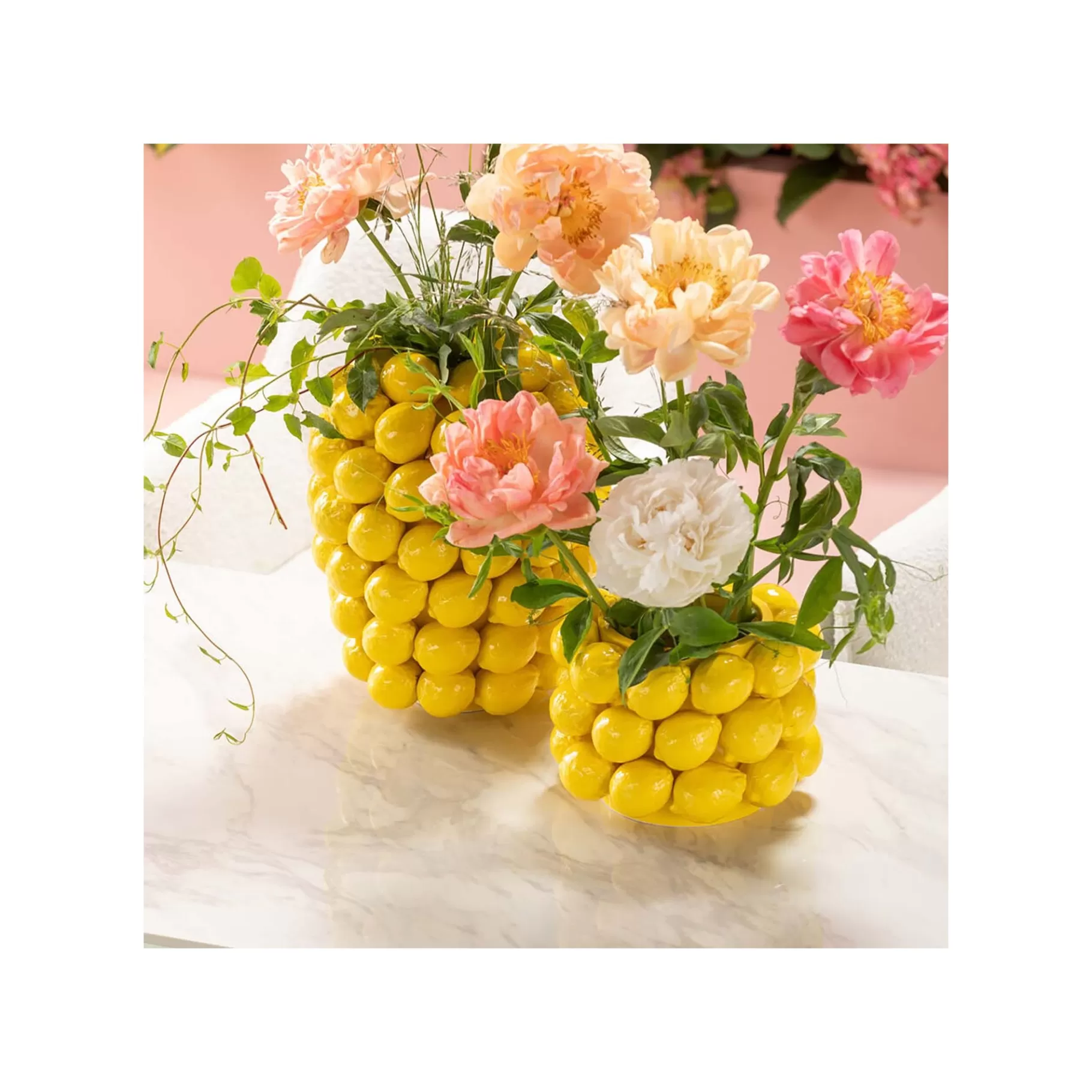 Clearance Vase Citrons Jaunes 19cm   Vase