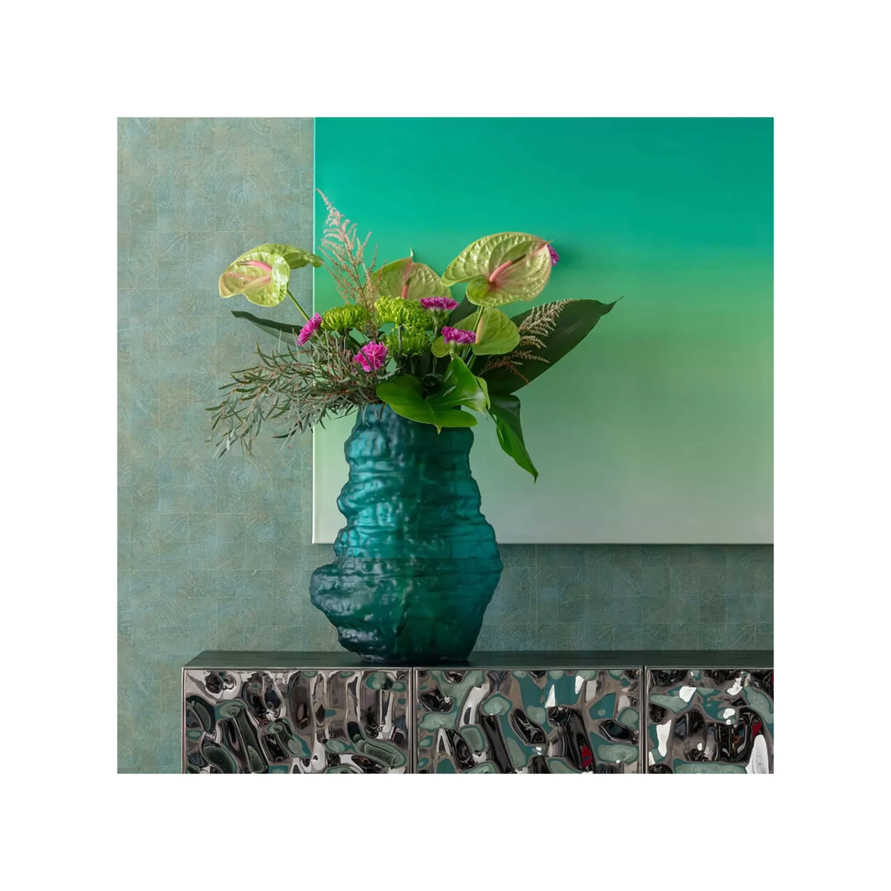 Flash Sale Vase Enrique Turquoise 47cm   Vase