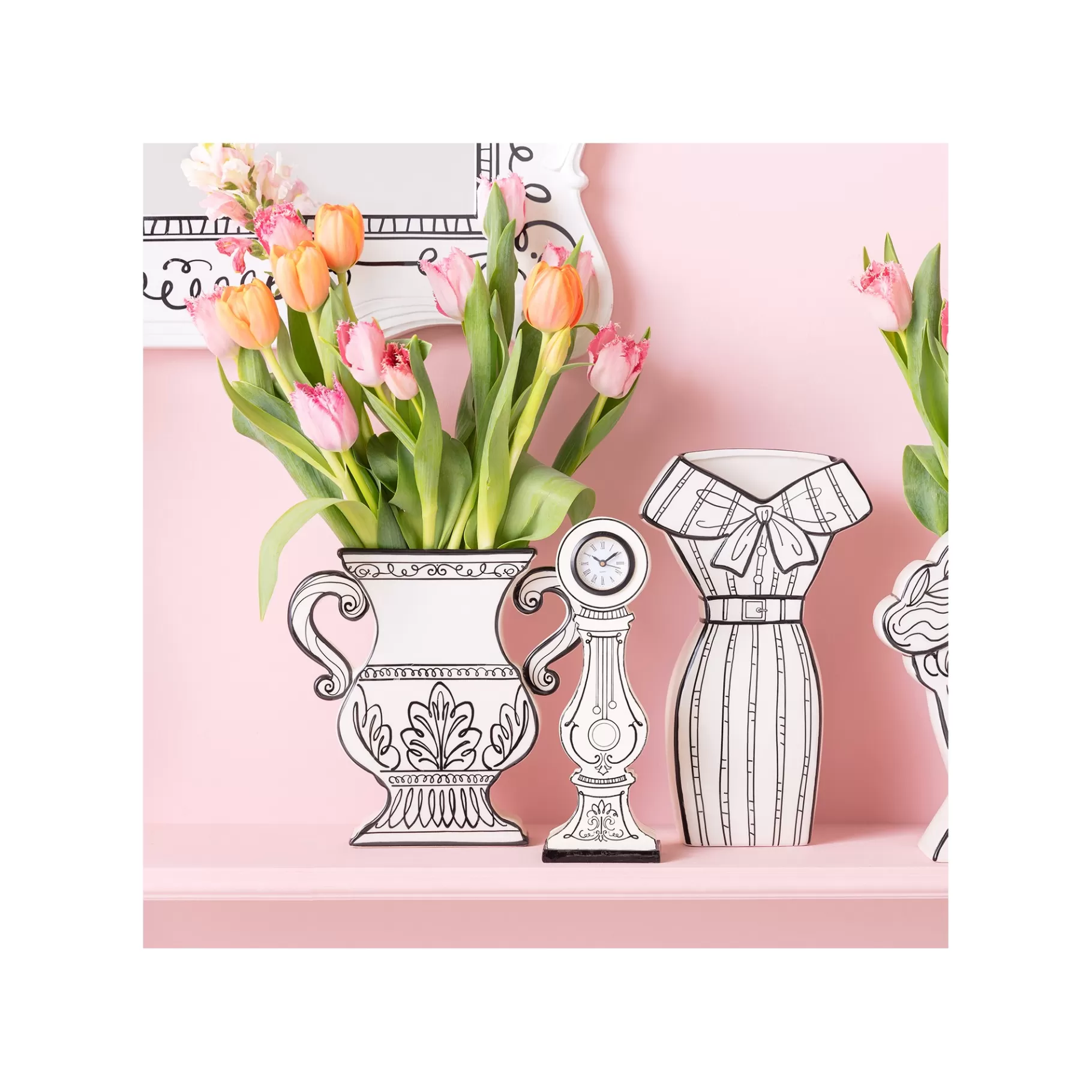 Best Sale Vase Favola Amphore Blanc Et Noir   Vase