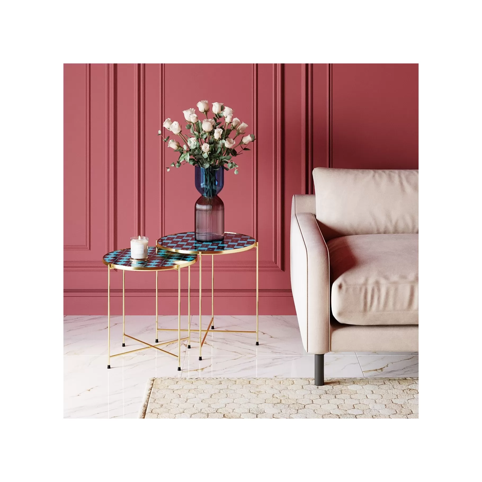Outlet Vase Marvelous Duo Rose Bleu 40cm   Vase