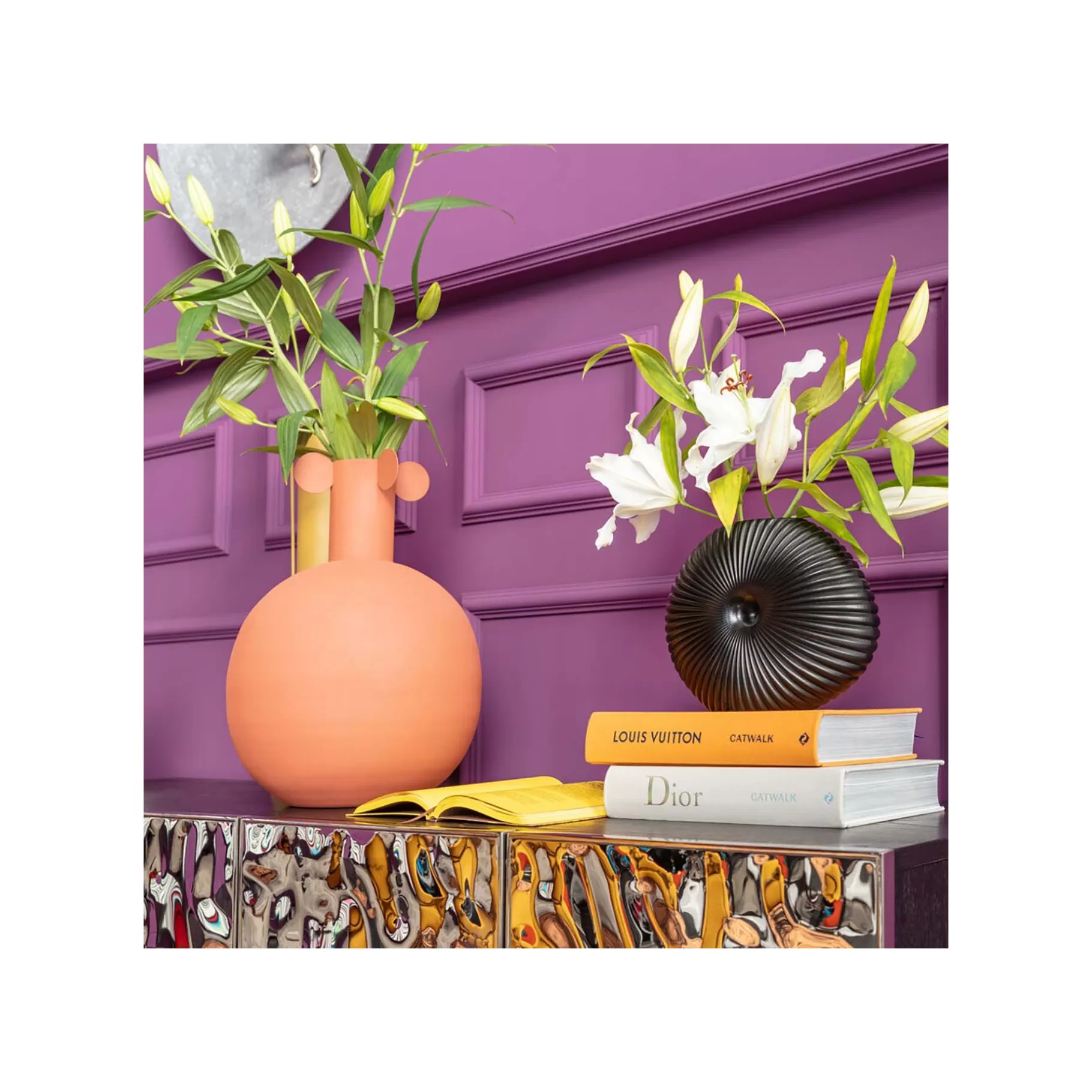 Clearance Vase Merida Noir 26cm   Vase