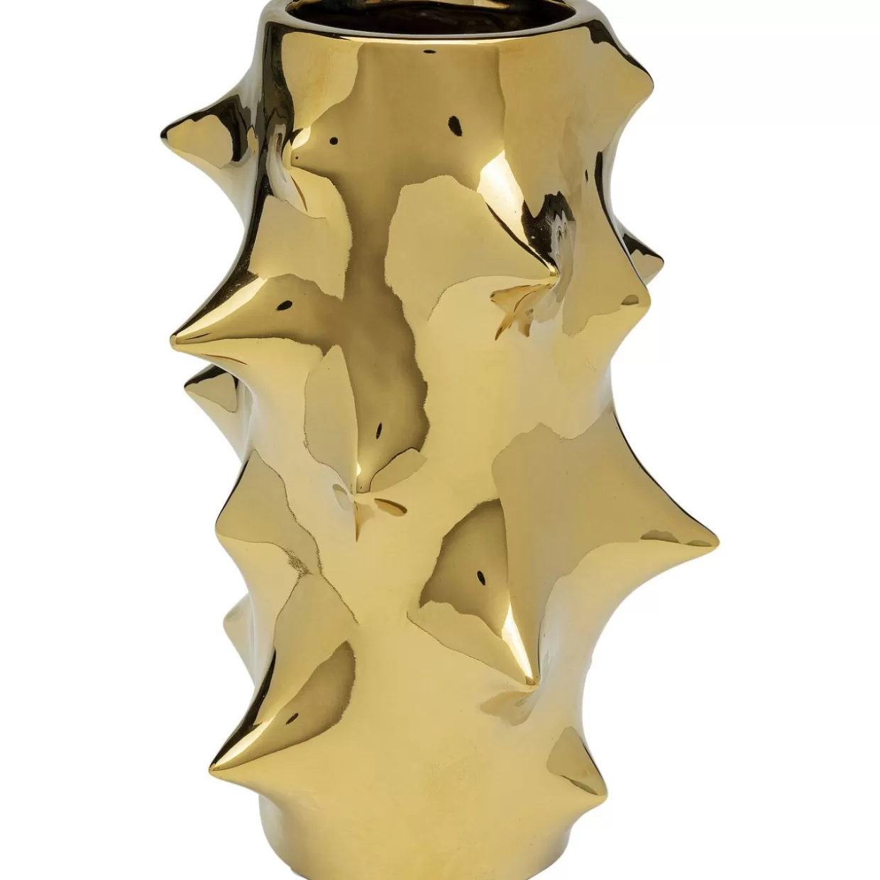Vaso Decorativo KARE Design in Oro Lucido con Base Appuntita - Altezza 25 cm per Centrotavola Elegante