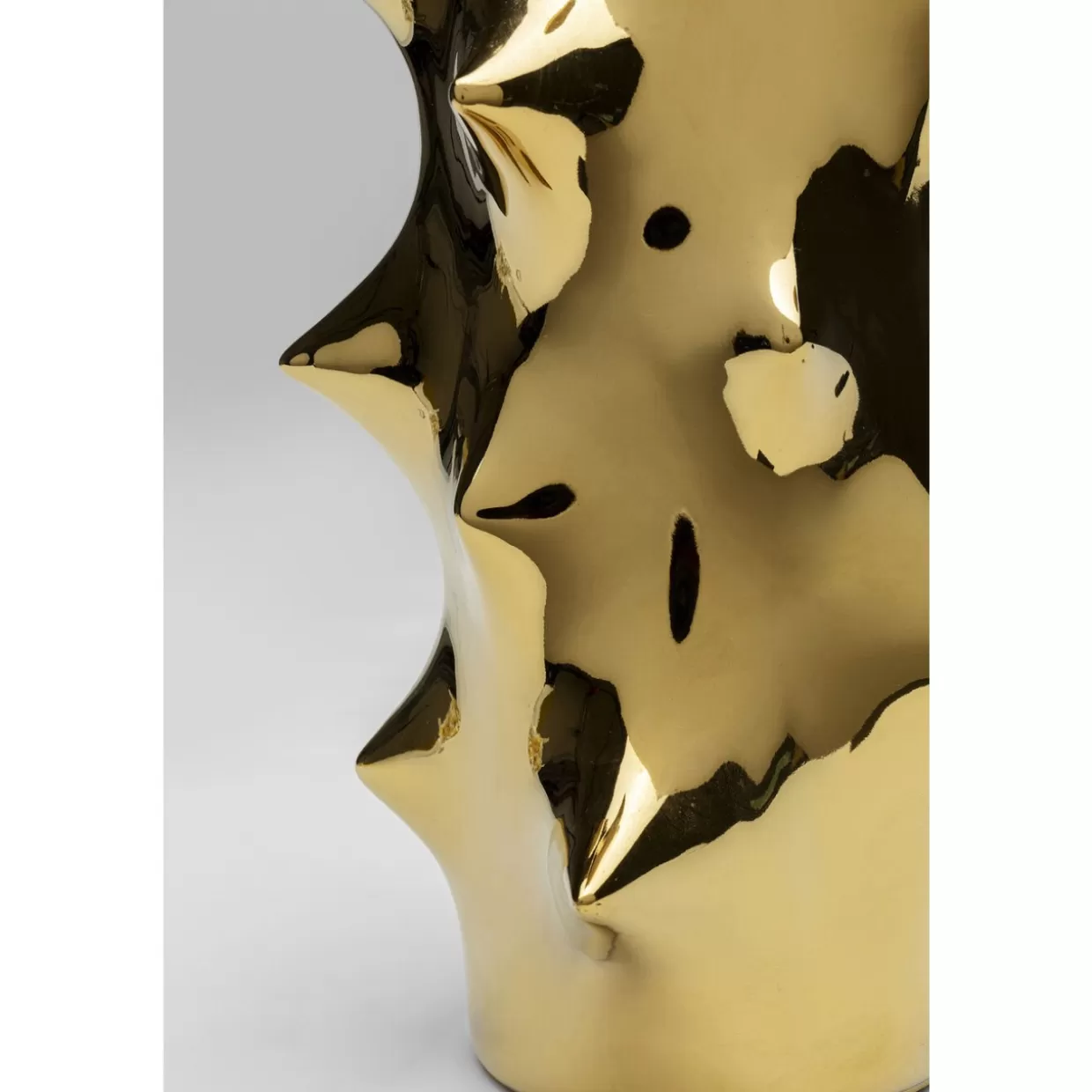 Vaso Decorativo KARE Design in Oro Lucido con Base Appuntita - Altezza 25 cm per Centrotavola Elegante
