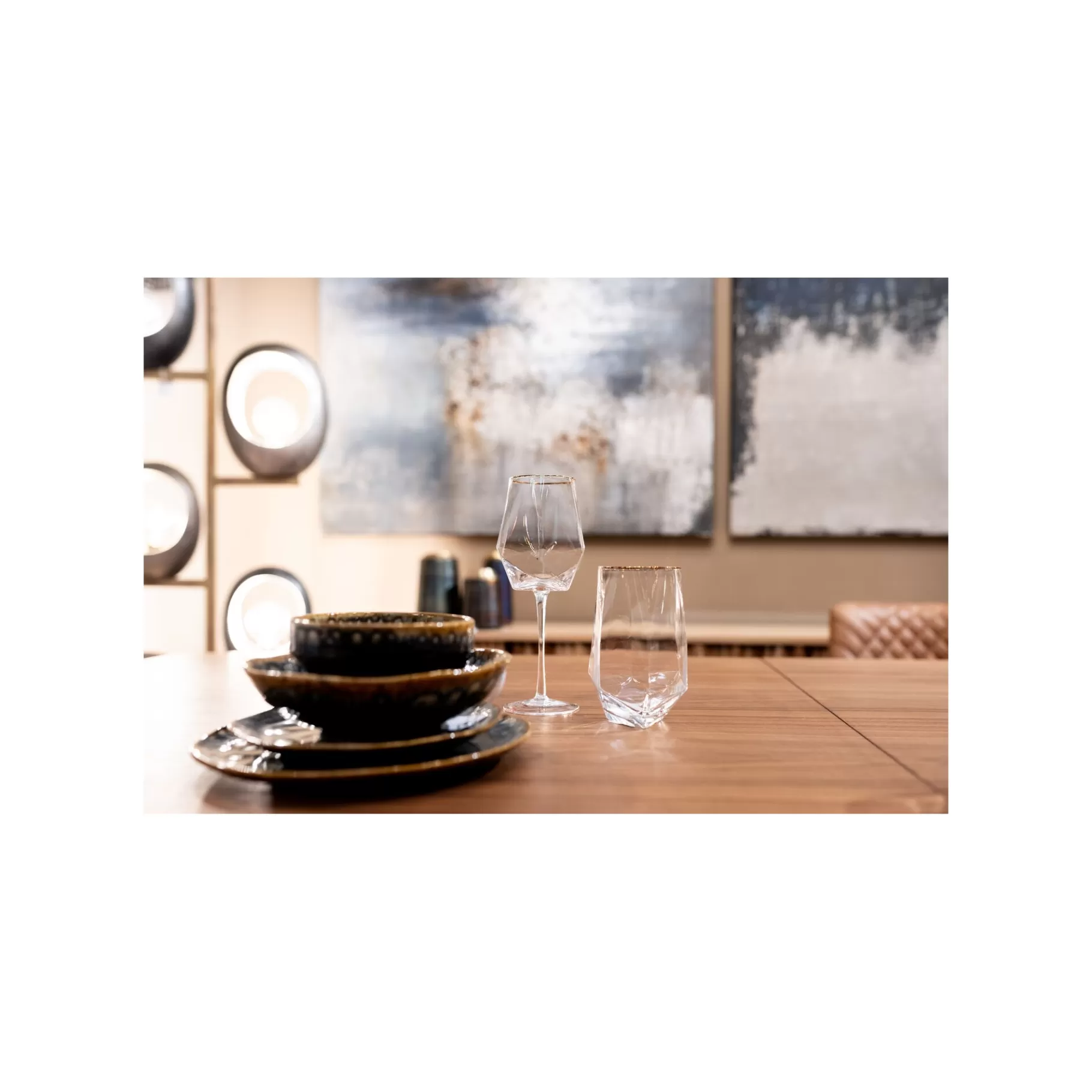 Sale Verres à Eau Diamond Dorés Set De 4   Vaisselle