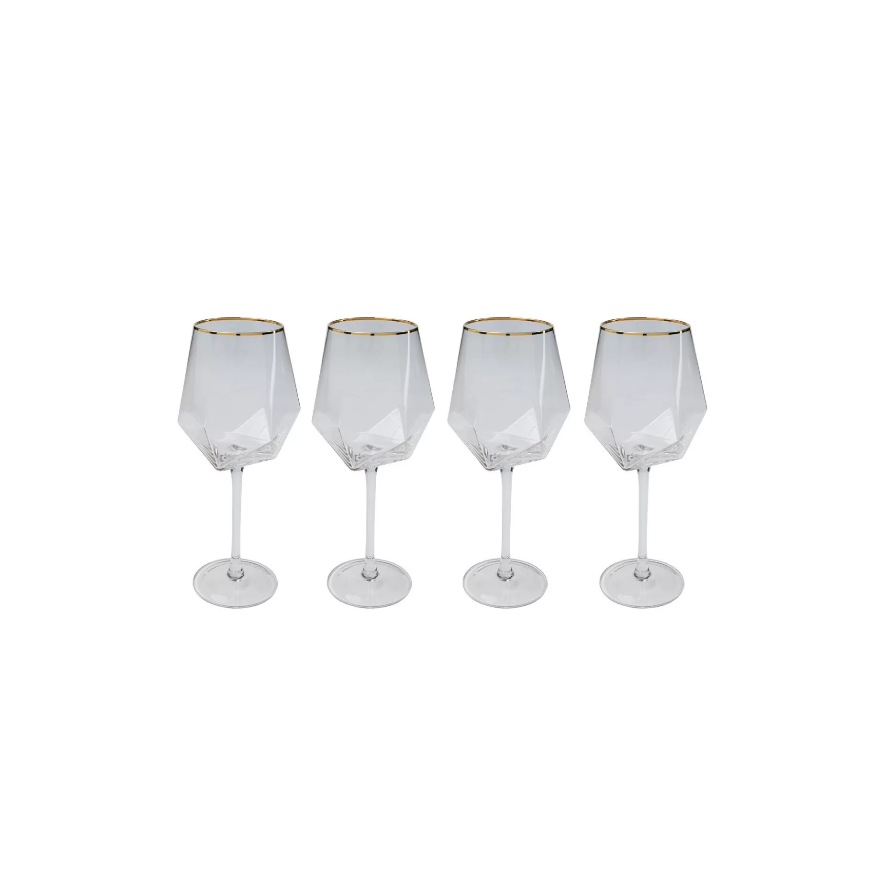 Store Verres à Vin Diamond Dorés Set De 4   Vaisselle