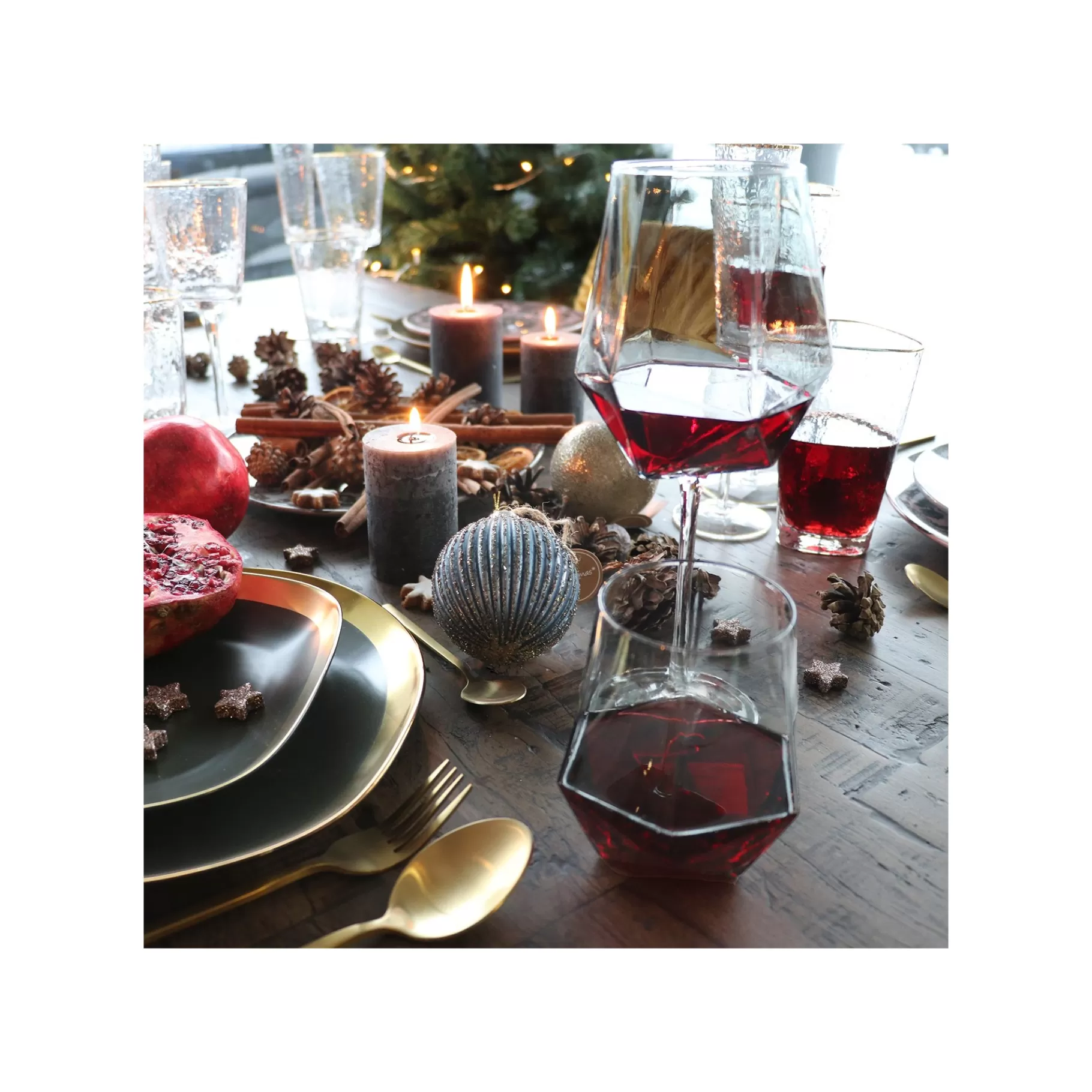 Discount Verres à Vin Diamond Fumé Set De 4   Vaisselle