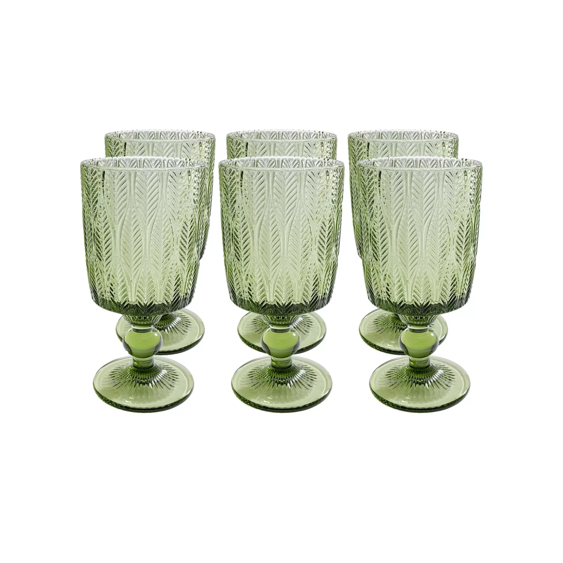 Outlet Verres à Vin Fogli Verts Set De 6   Vaisselle