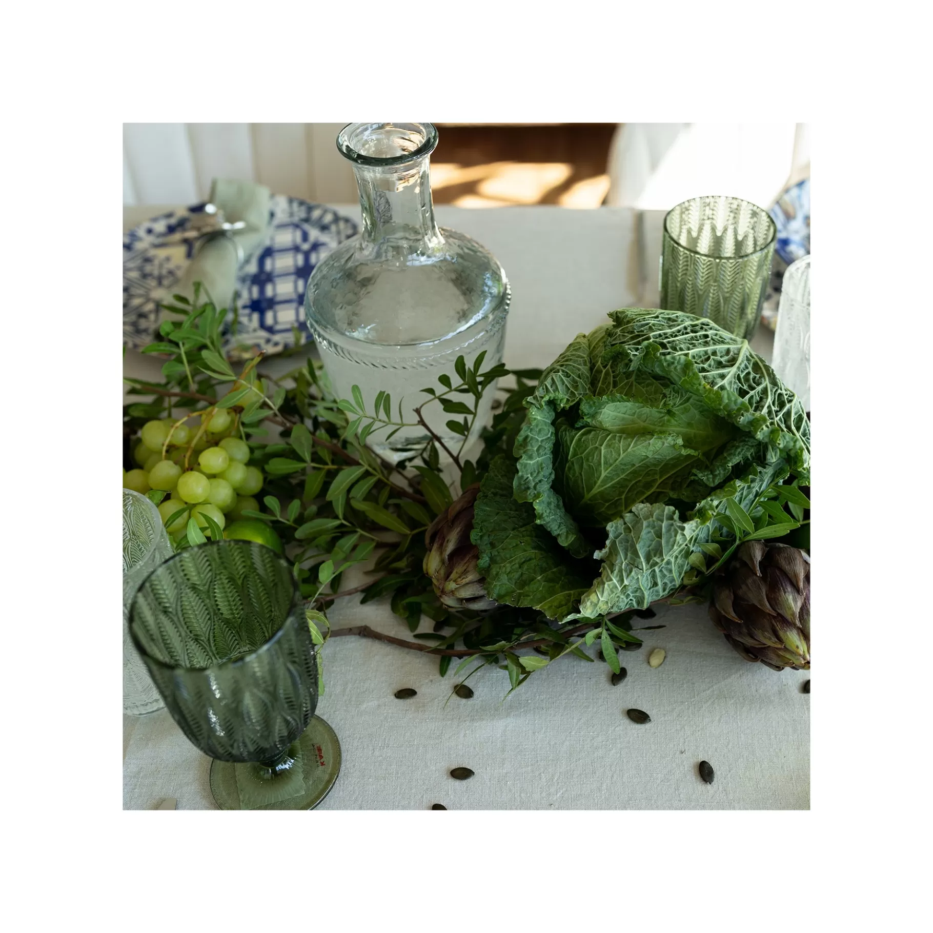 Outlet Verres à Vin Fogli Verts Set De 6   Vaisselle