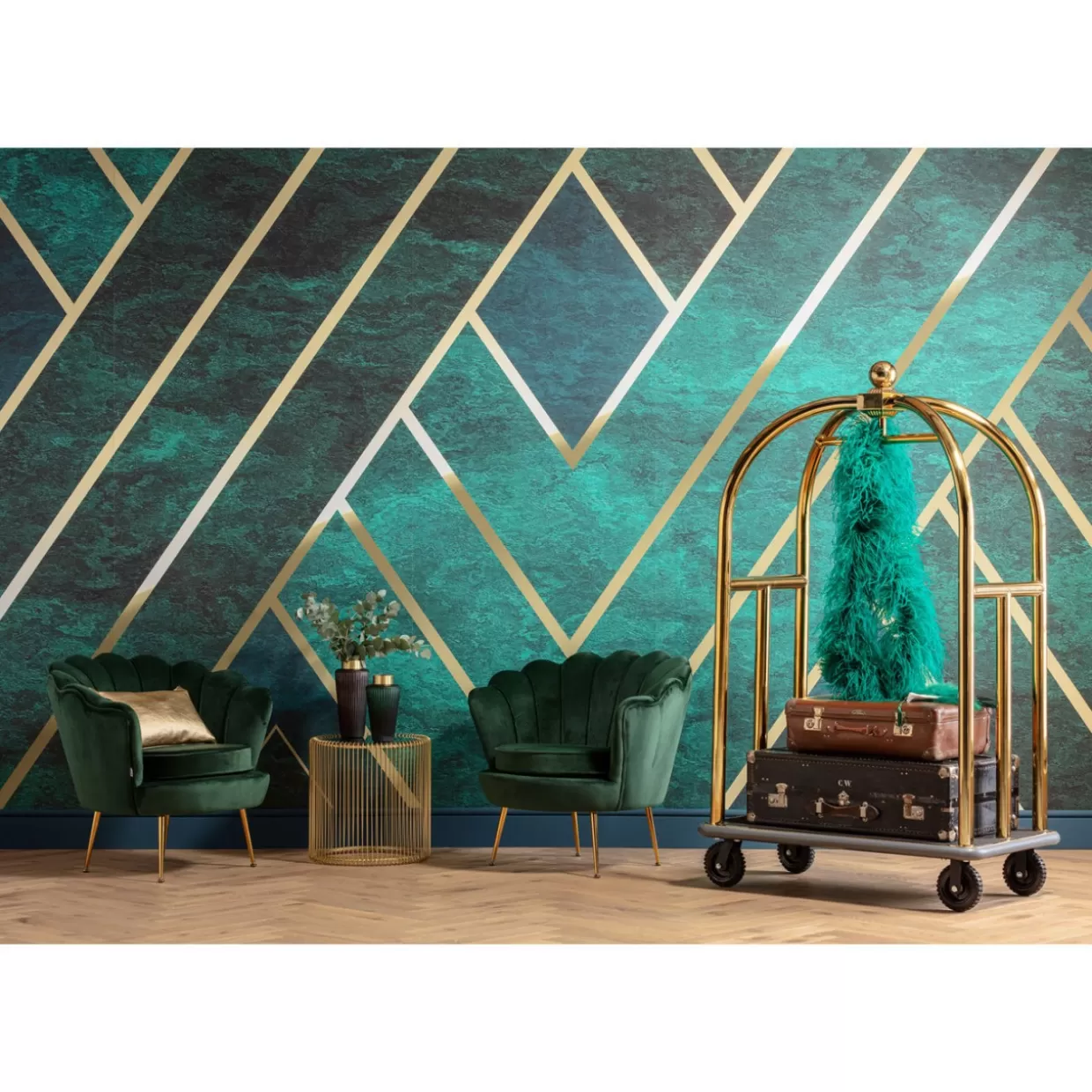 KARE Design - Carrello Bagagli VIP in Oro Vegas con Design Esclusivo per Arredamento Moderno | Complementi d'Arredo e Accessori di Qualità