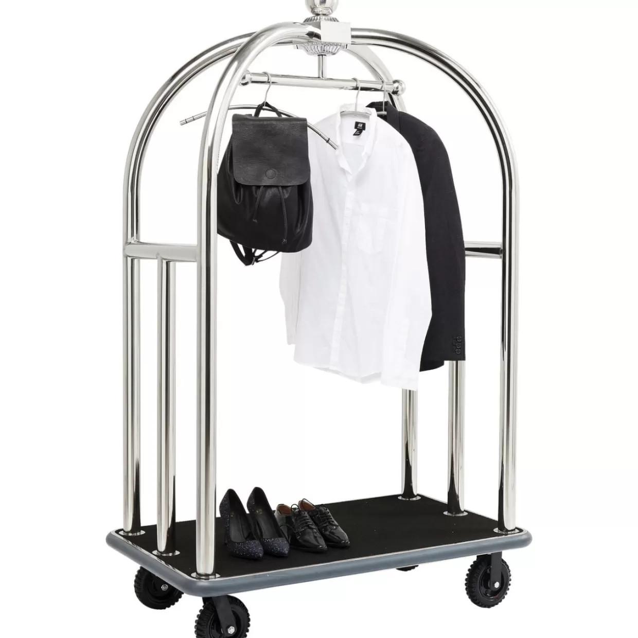 Carrello Bagagli VIP in Tonalità Silver Vegas - Arredi Compatti e Accessori Esclusivi by KARE Design